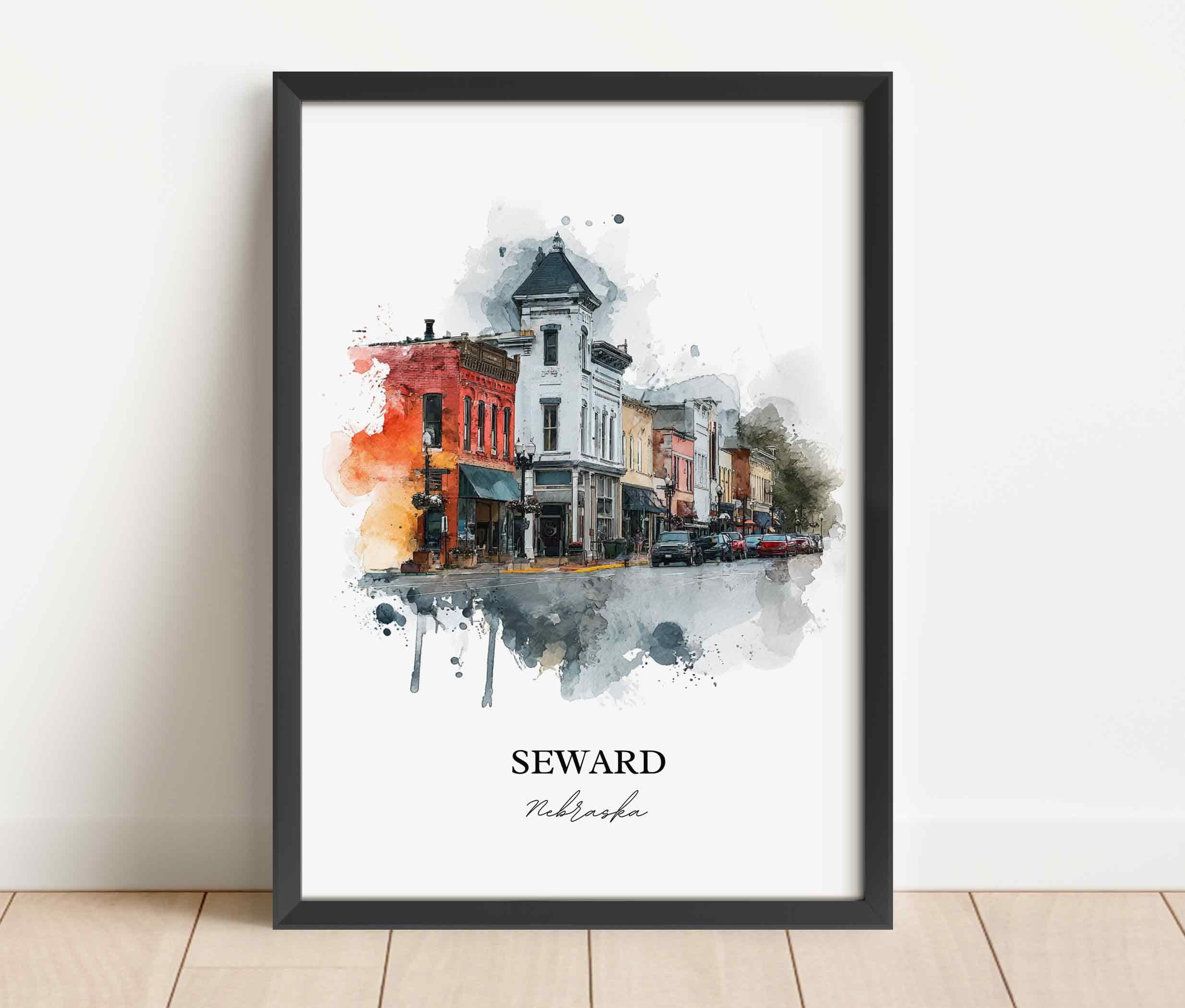 Seward, Nebraska – Watercolor Art Print - Image 8