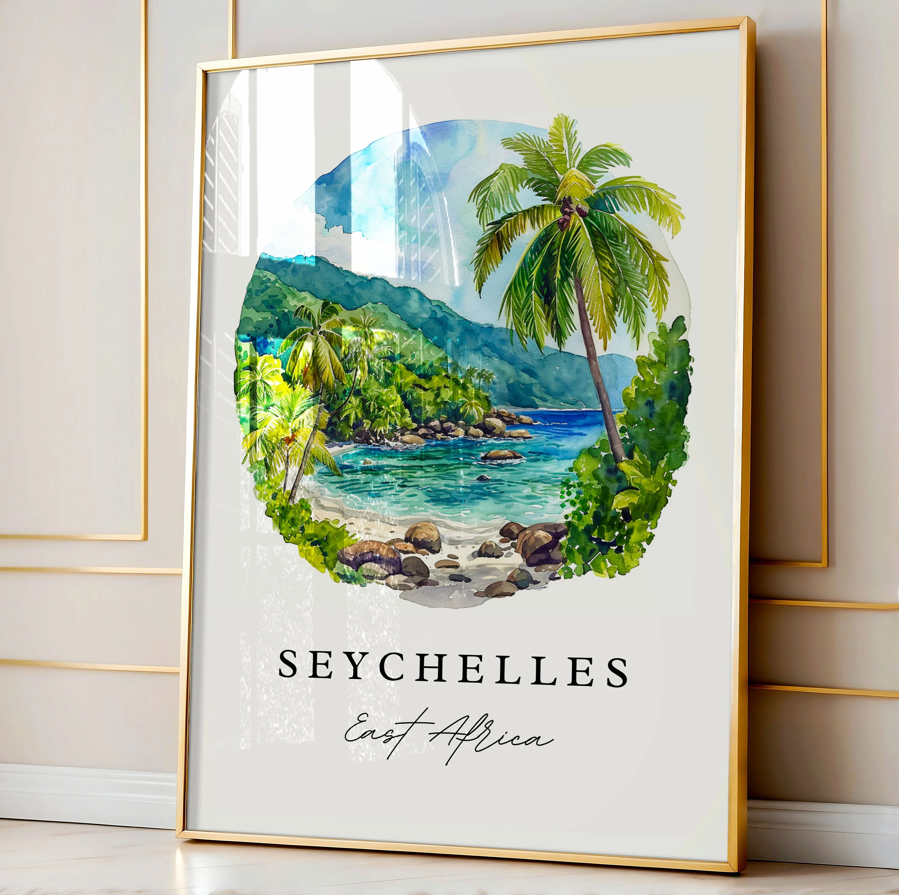 Seychelles, East Africa – Watercolor Art Print - Image 4