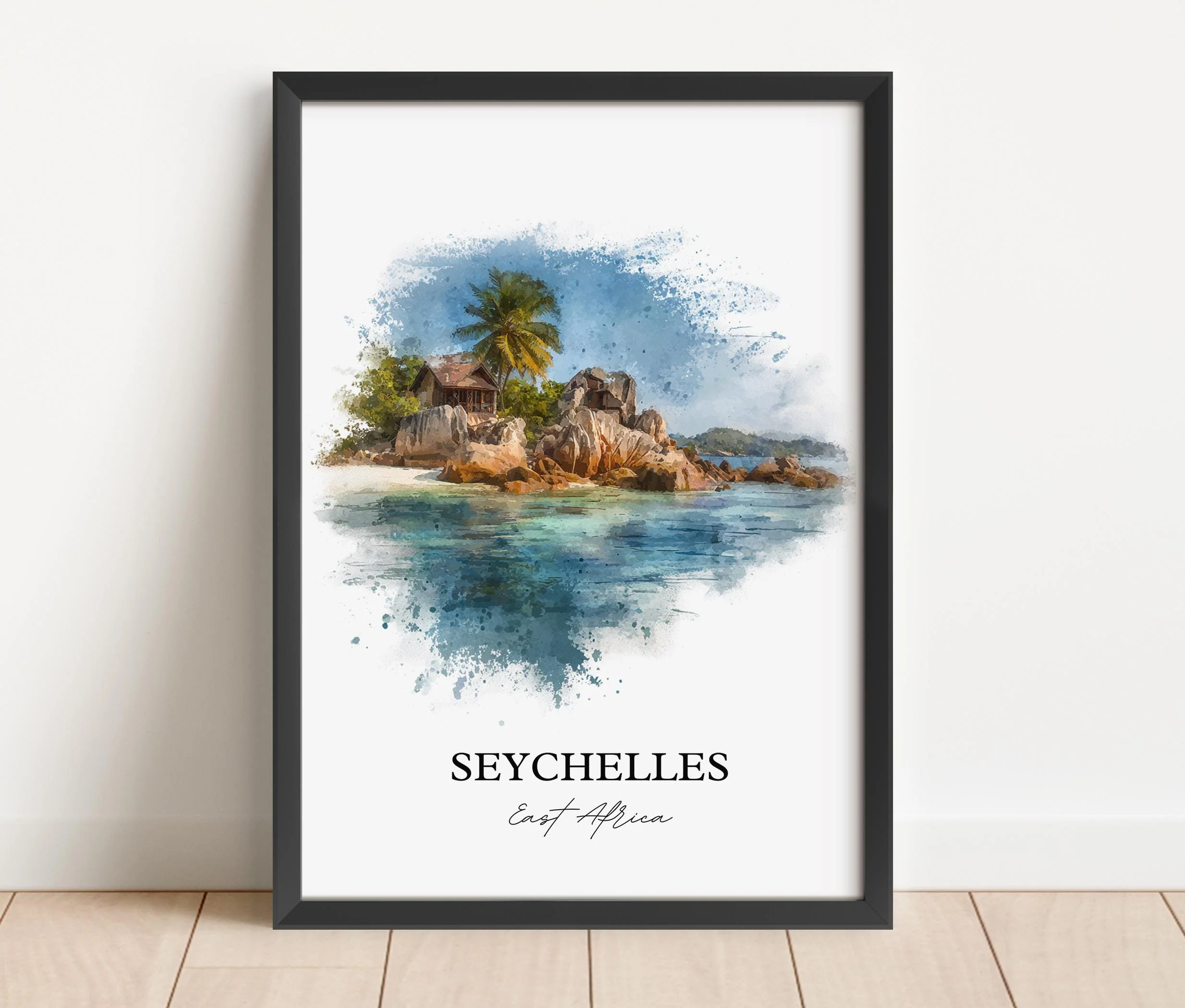 Seychelles, East Africa – Watercolor Art Print - Image 4