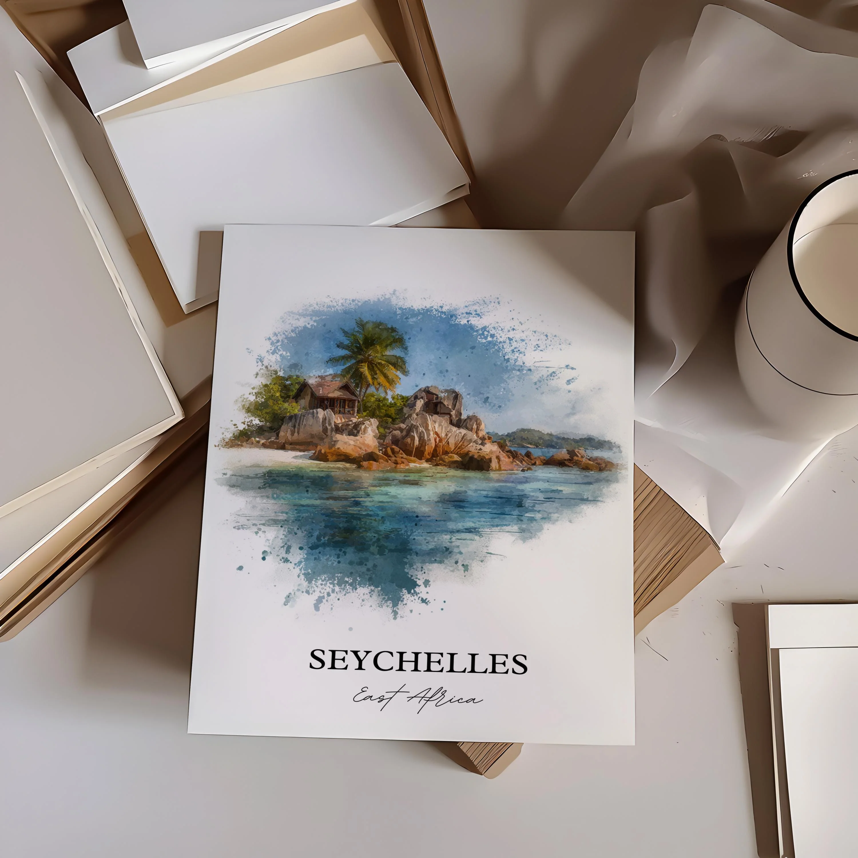 Seychelles, East Africa – Watercolor Art Print - Image 6