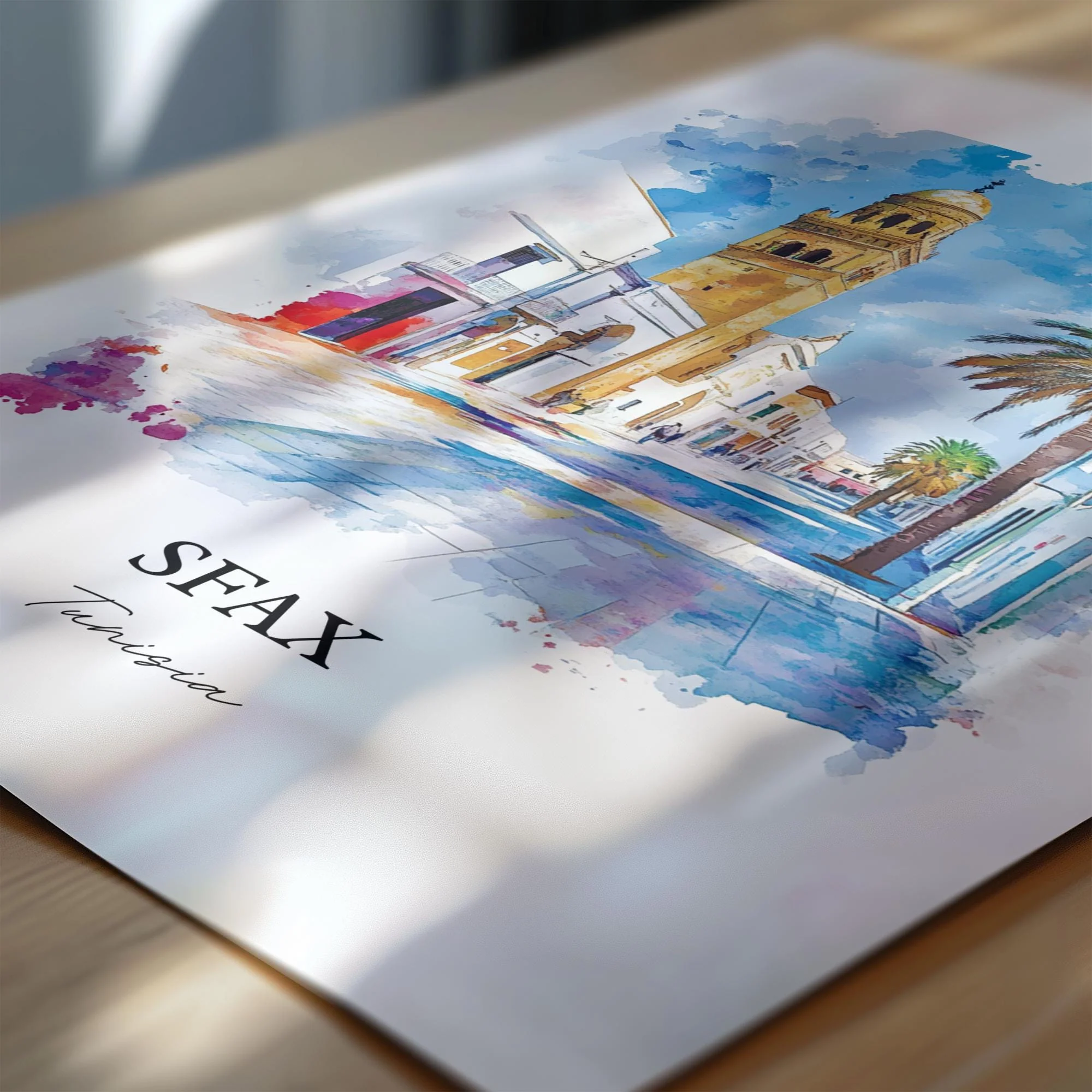 Sfax, Tunisia – Watercolor Art Print - Image 2