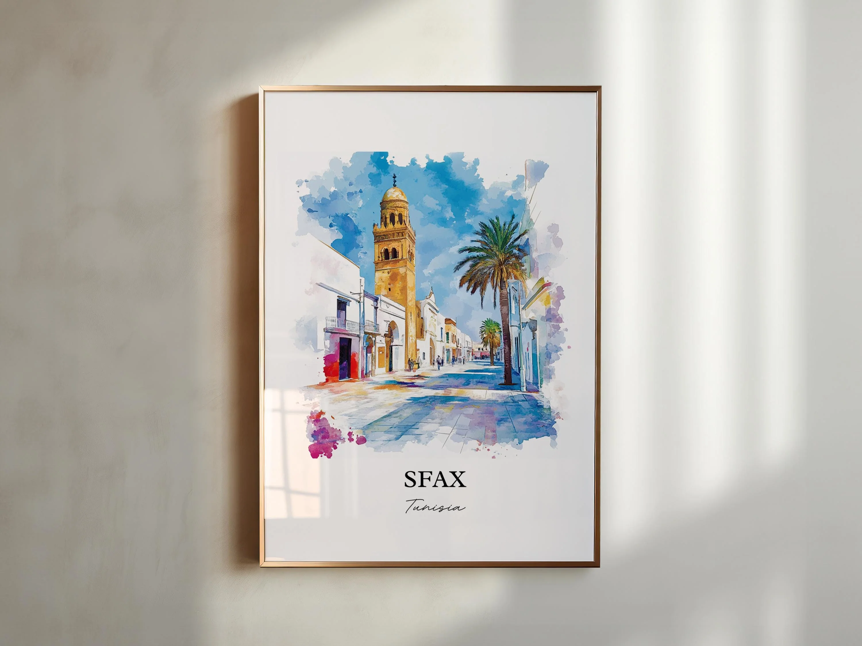 Sfax, Tunisia – Watercolor Art Print - Image 3
