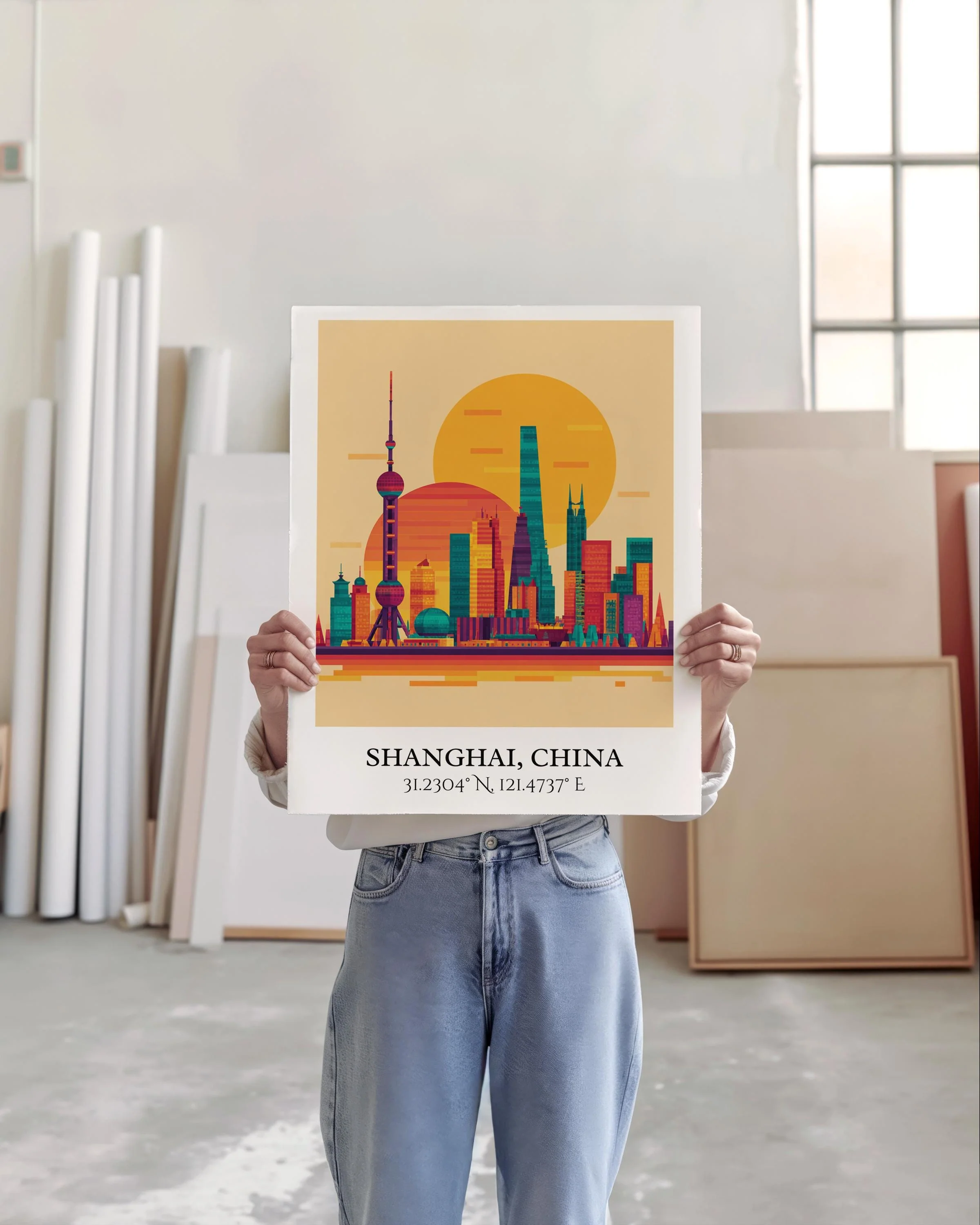 Shanghai, China – Watercolor Art Print - Image 3