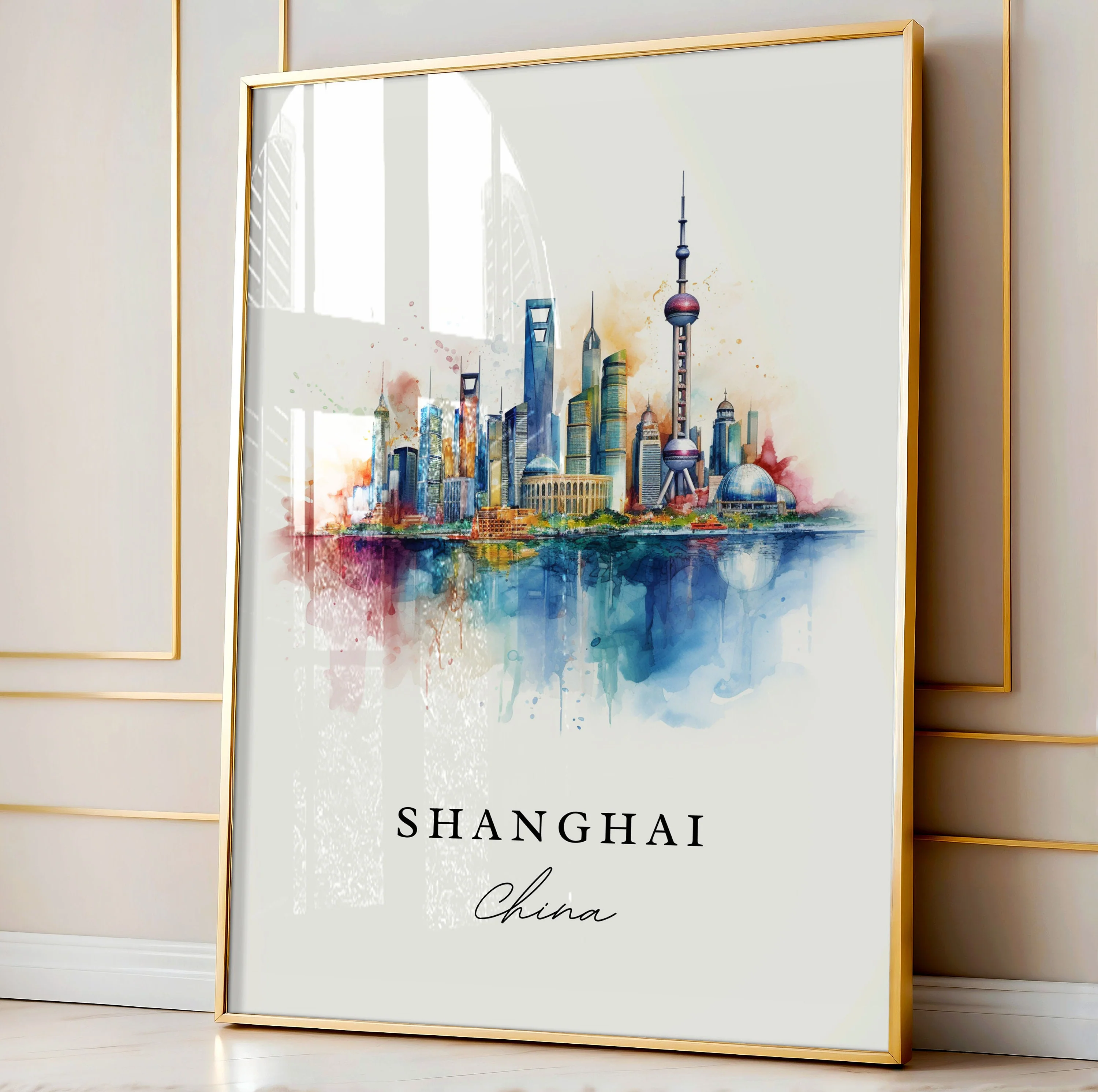 Shanghai, China – Watercolor Art Print - Image 5