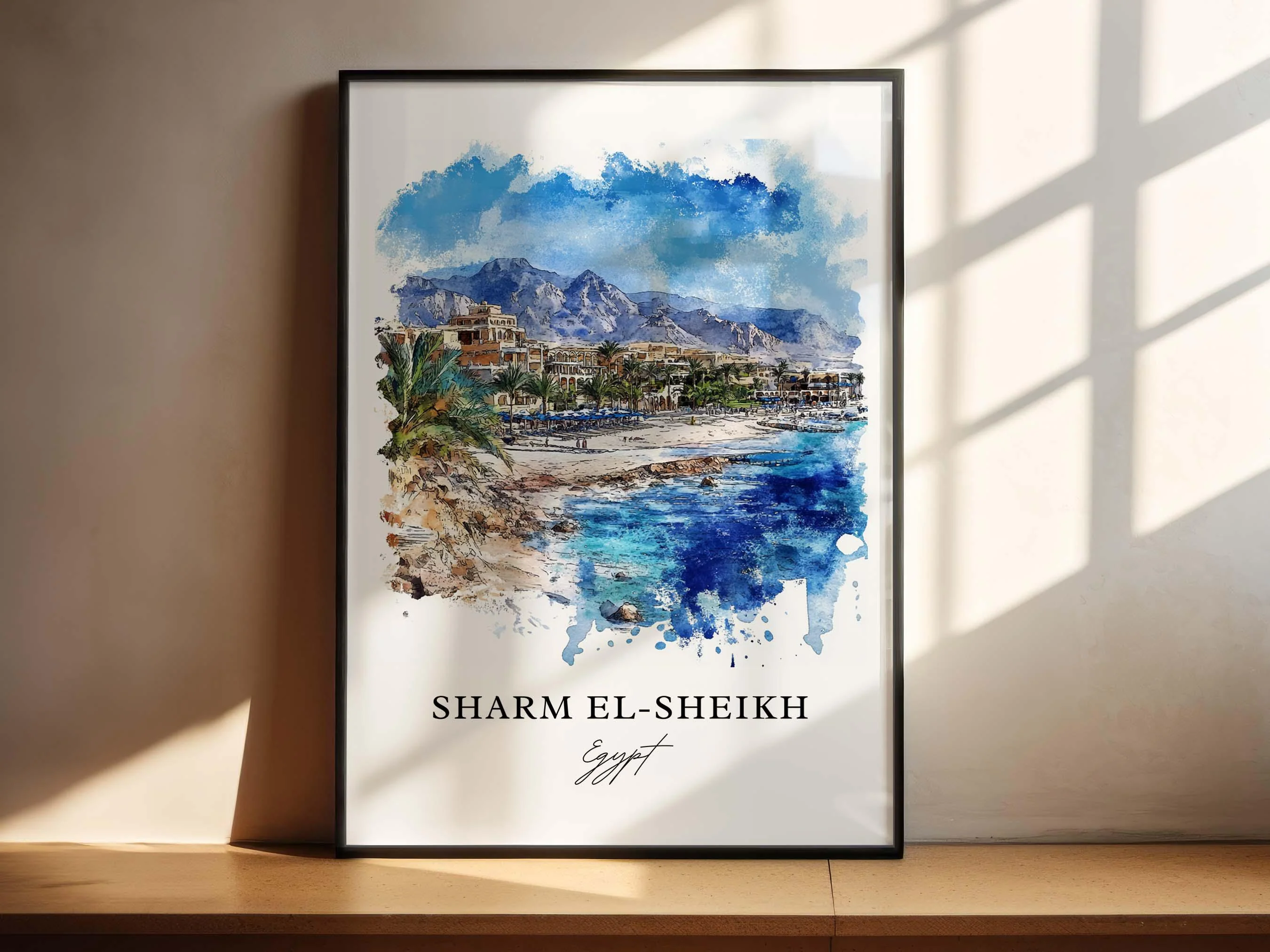 Sharm El-Sheikh, Egypt – Watercolor Art Print - Image 3
