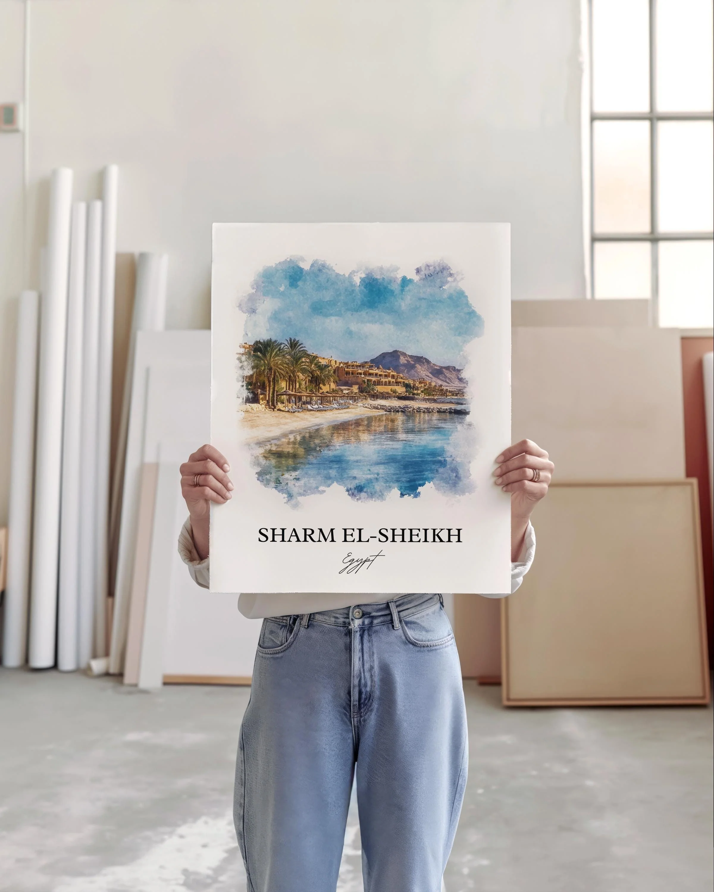 Sharm El-Sheikh, Egypt – Watercolor Art Print - Image 3