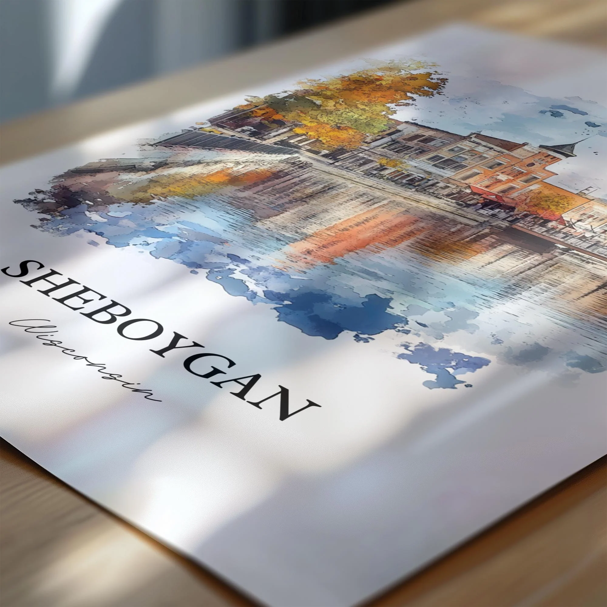 Sheboygan, Wisconsin, USA – Watercolor Art Print - Image 2