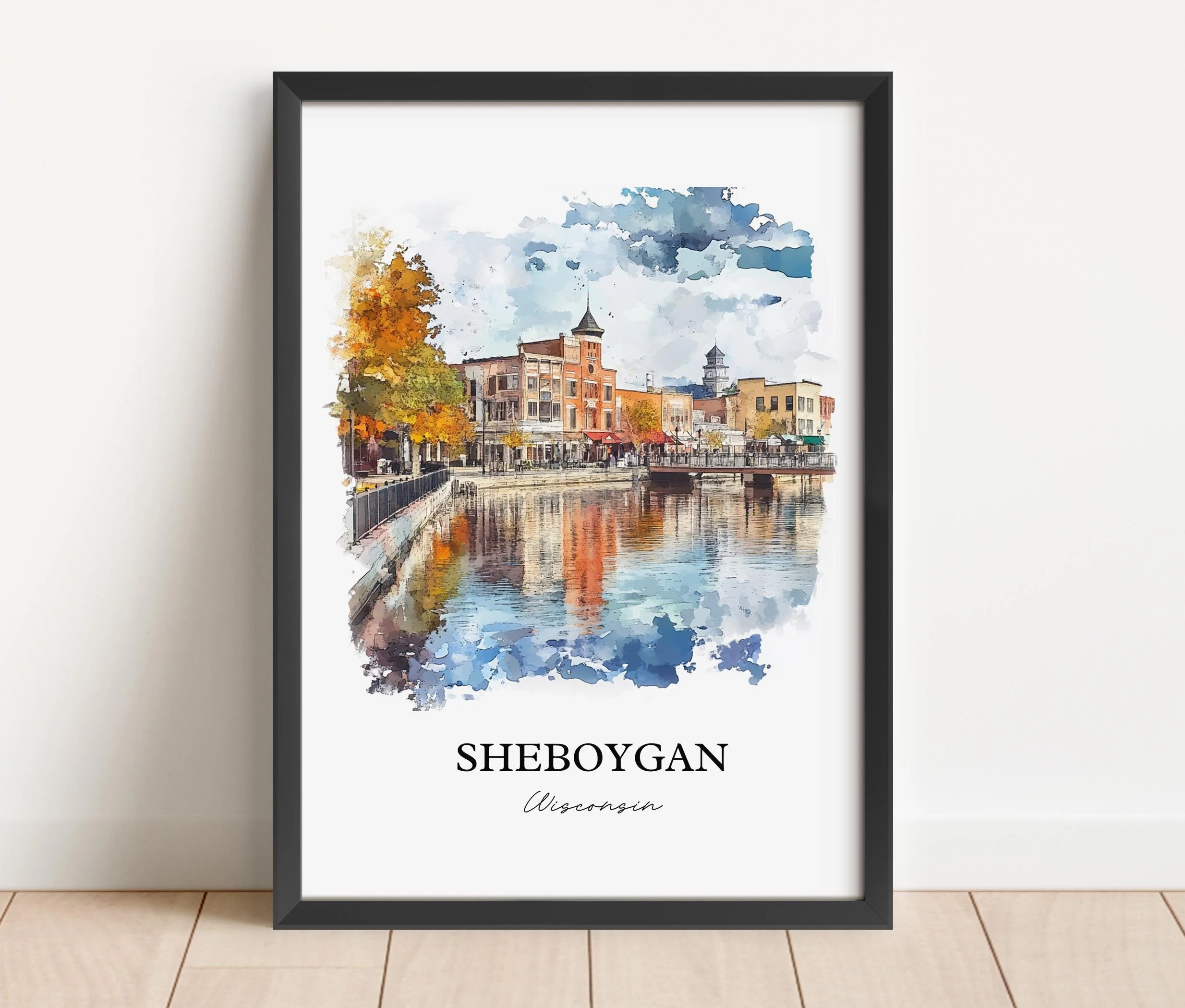 Sheboygan, Wisconsin, USA – Watercolor Art Print - Image 6