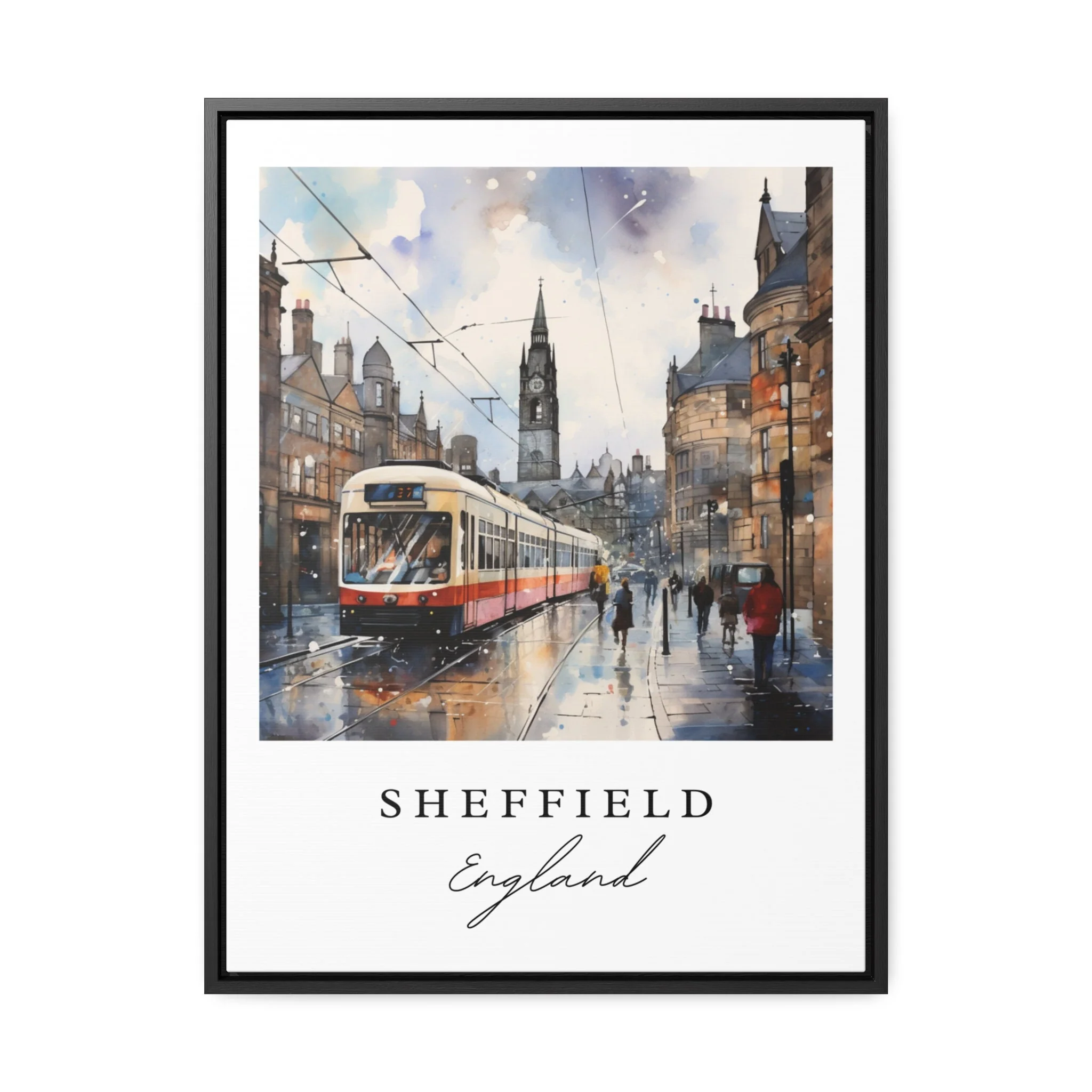 Sheffield, England – Watercolor Art Print - Image 2