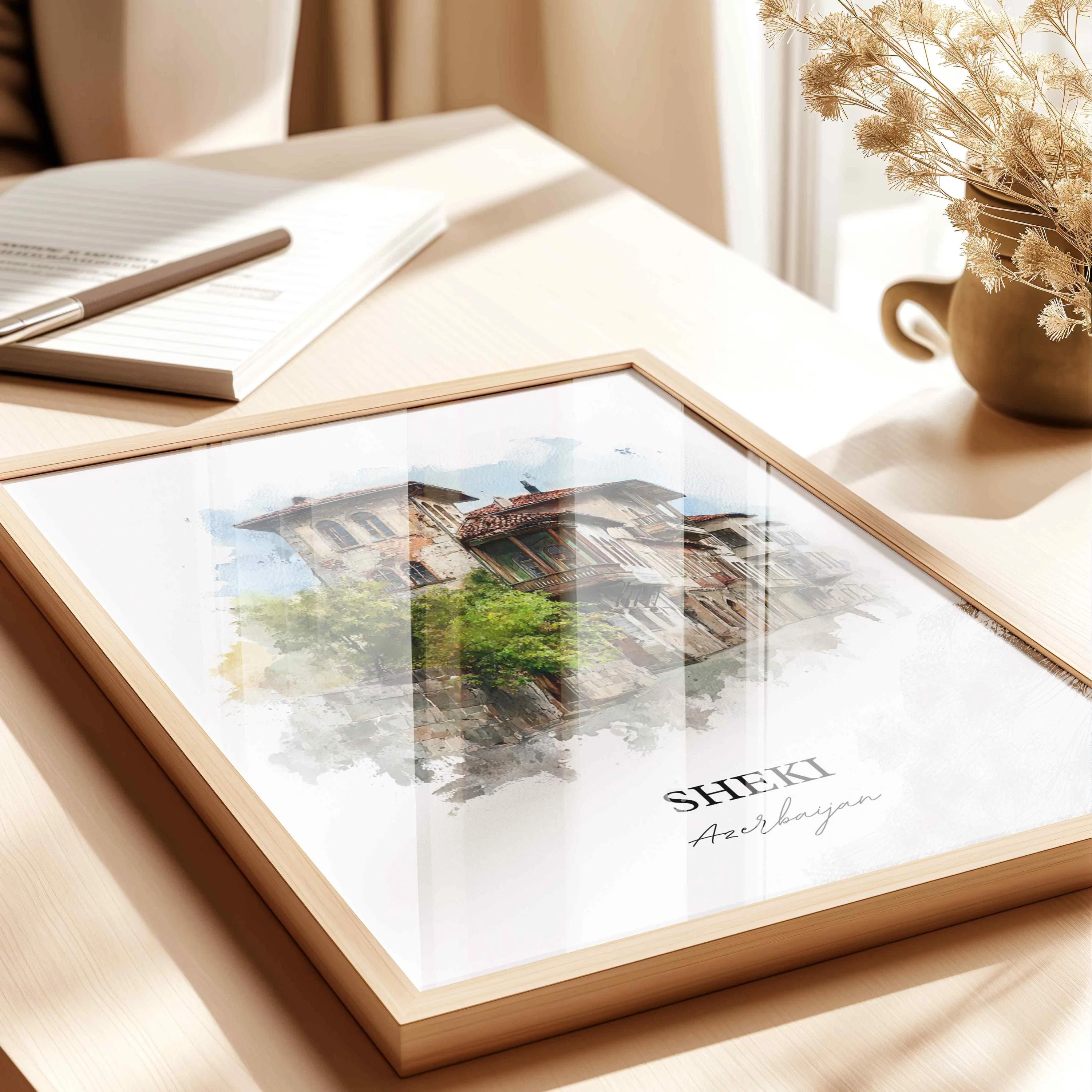 Sheki, Azerbaijan – Watercolor Art Print - Image 4