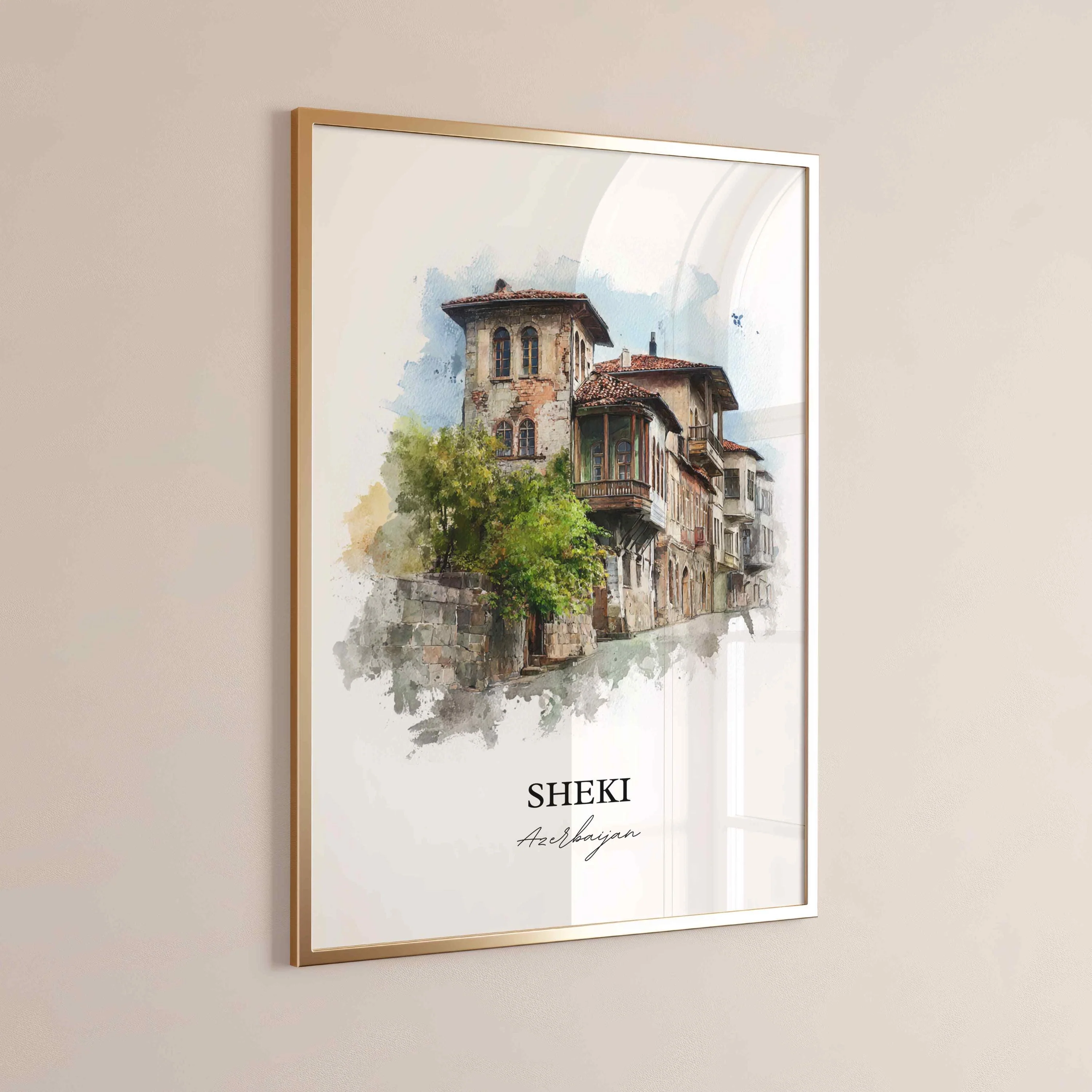 Sheki, Azerbaijan – Watercolor Art Print - Image 8