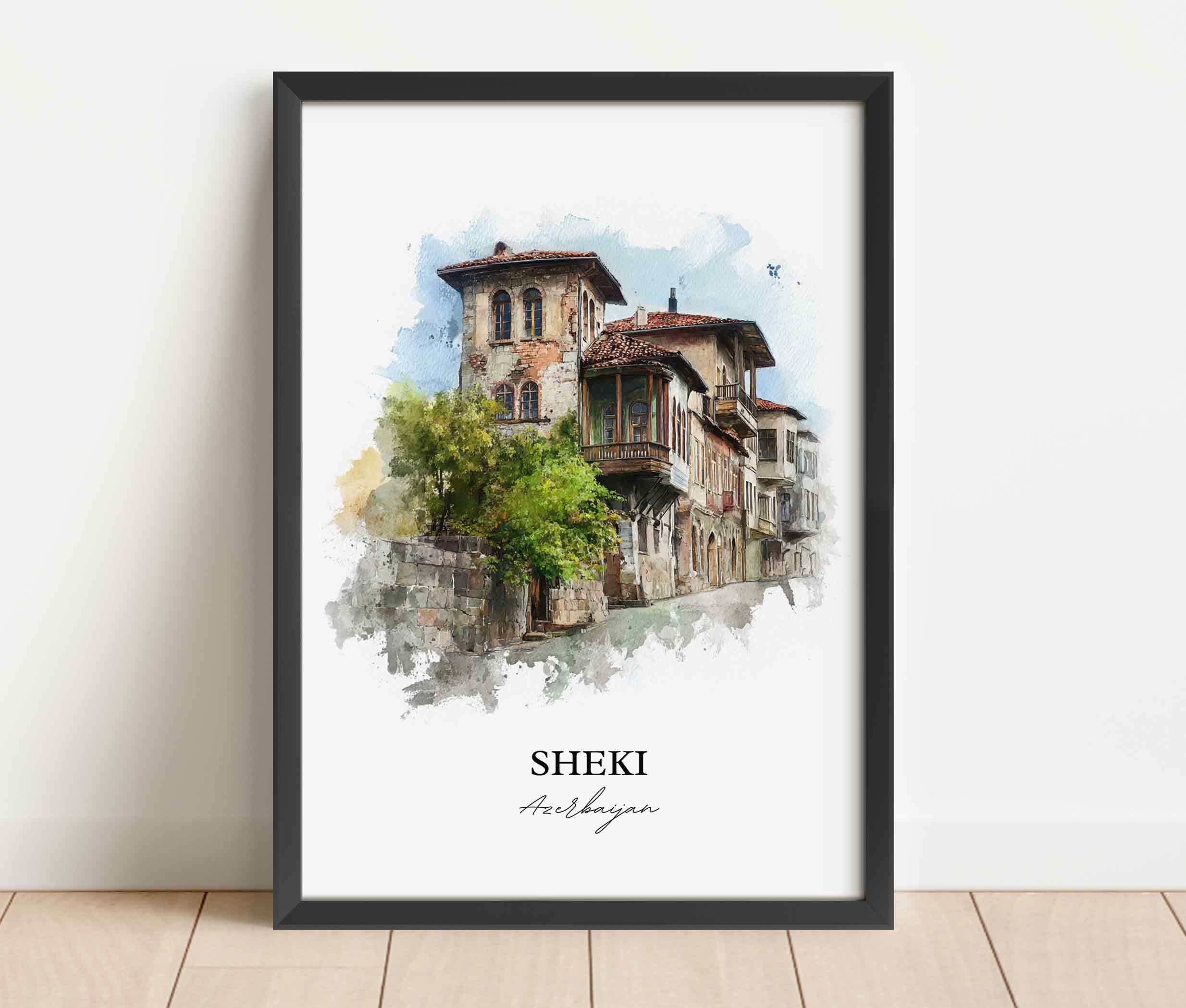 Sheki, Azerbaijan – Watercolor Art Print - Image 9