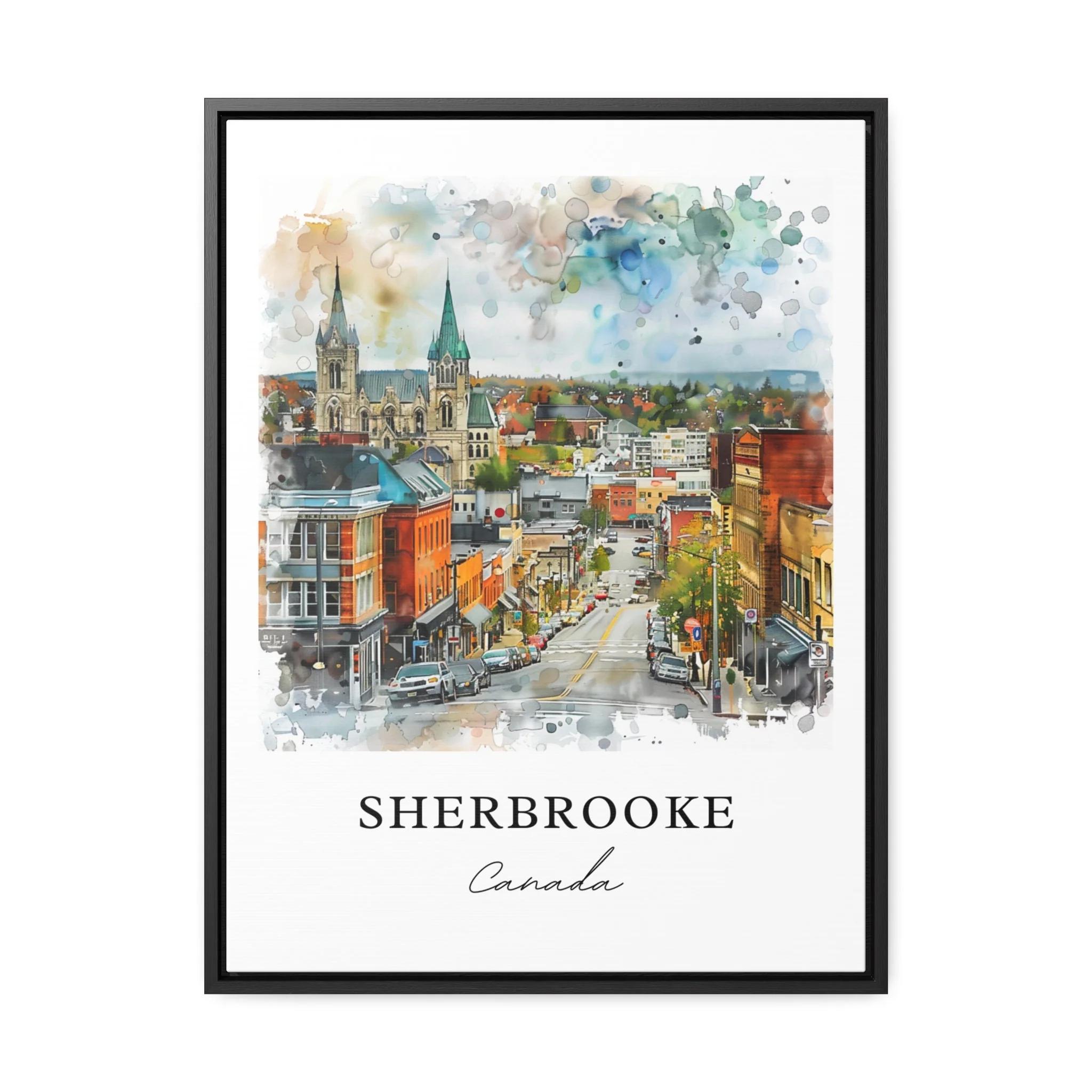 Sherbrooke, Quebec, Canada – Watercolor Art Print - Image 5