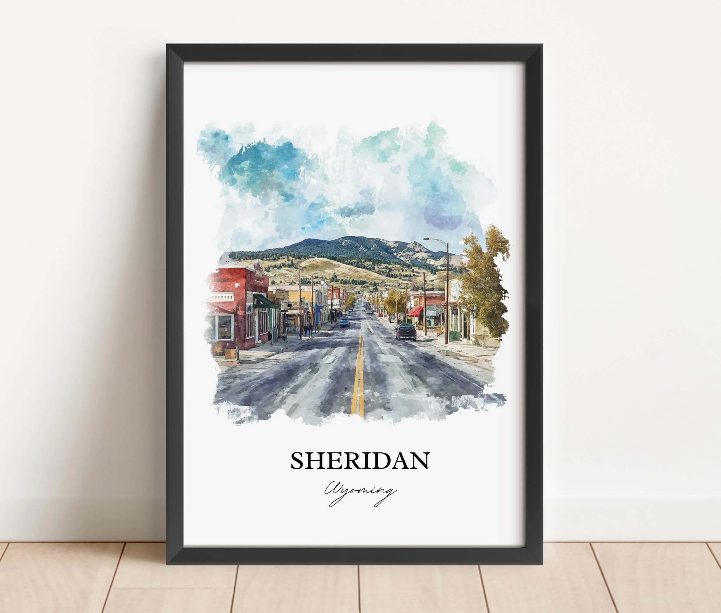 Sheridan, Wyoming, USA – Watercolor Art Print - Image 5