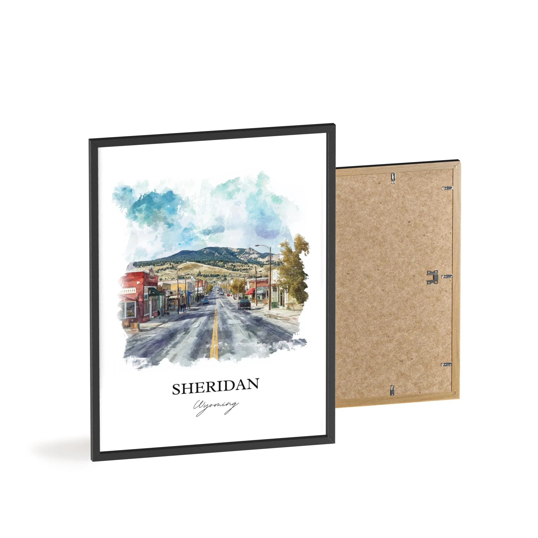 Sheridan, Wyoming, USA – Watercolor Art Print - Image 8