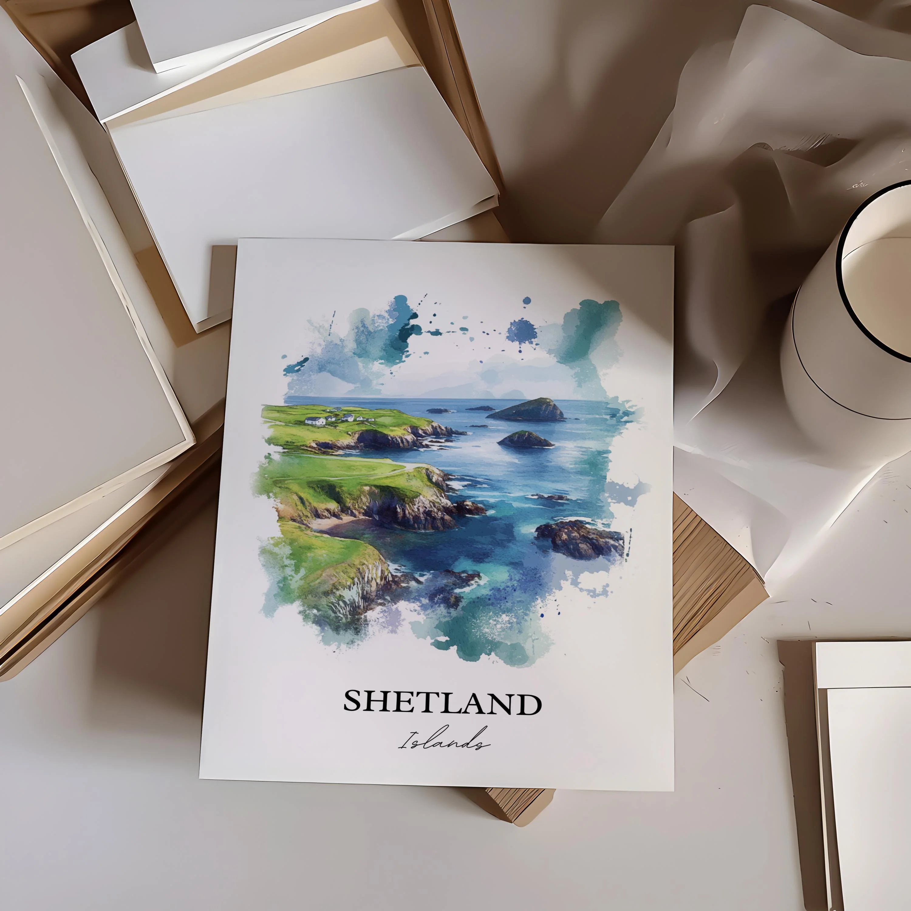Shetland Islands, Scotland – Watercolor Art Print - Image 6