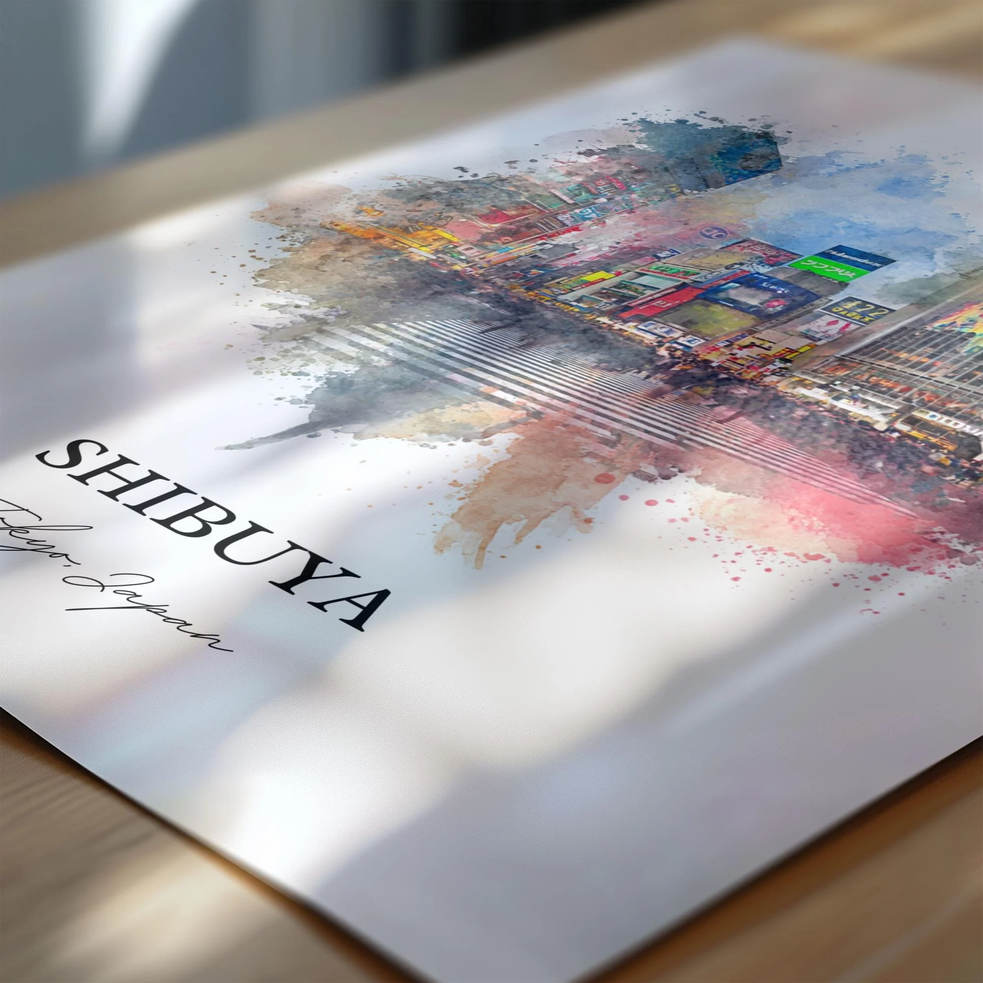 Shibuya, Tokyo – Watercolor Art Print - Image 2