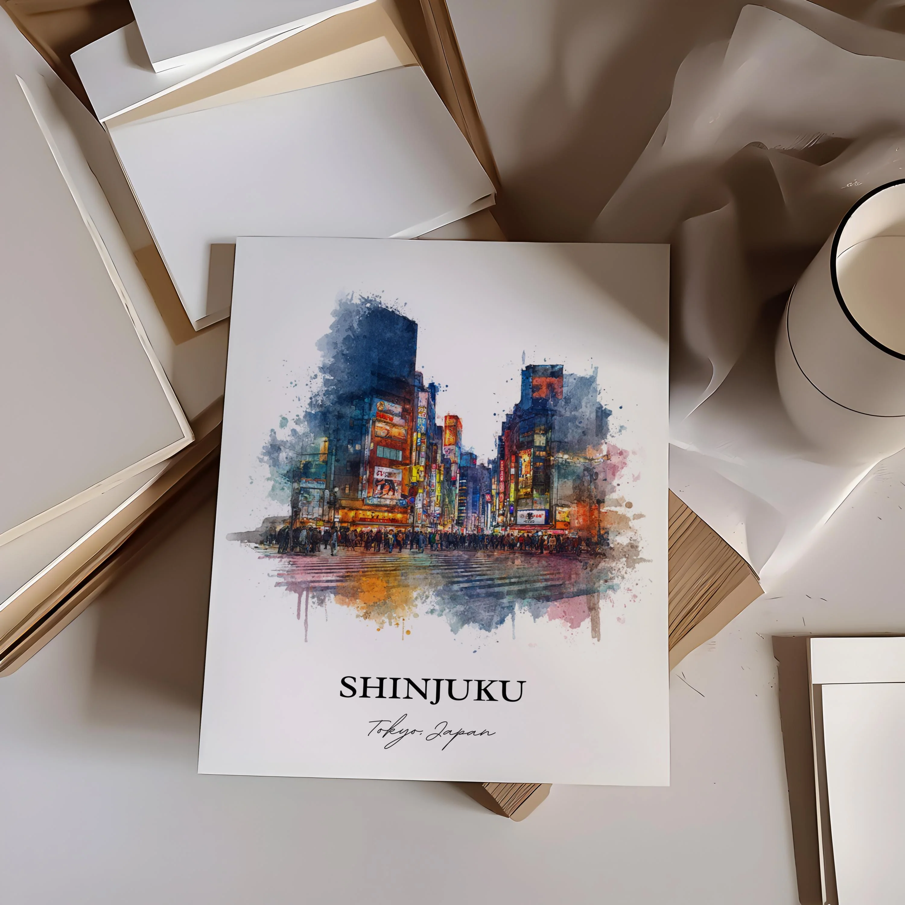 Shinjuku, Japan – Watercolor Art Print - Image 2
