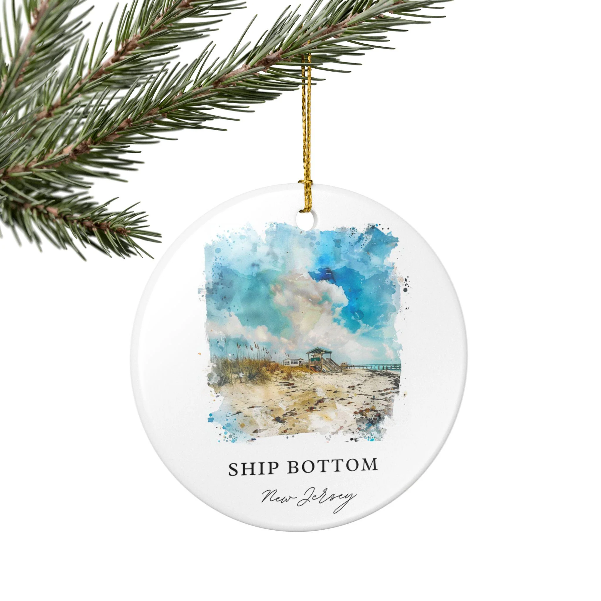 Ship Bottom NJ Ornament: Unique Ship Bottom Souvenir, Ship Bottom NJ Xmas Decor, and Authentic Jersey Shore Gift - Image 5