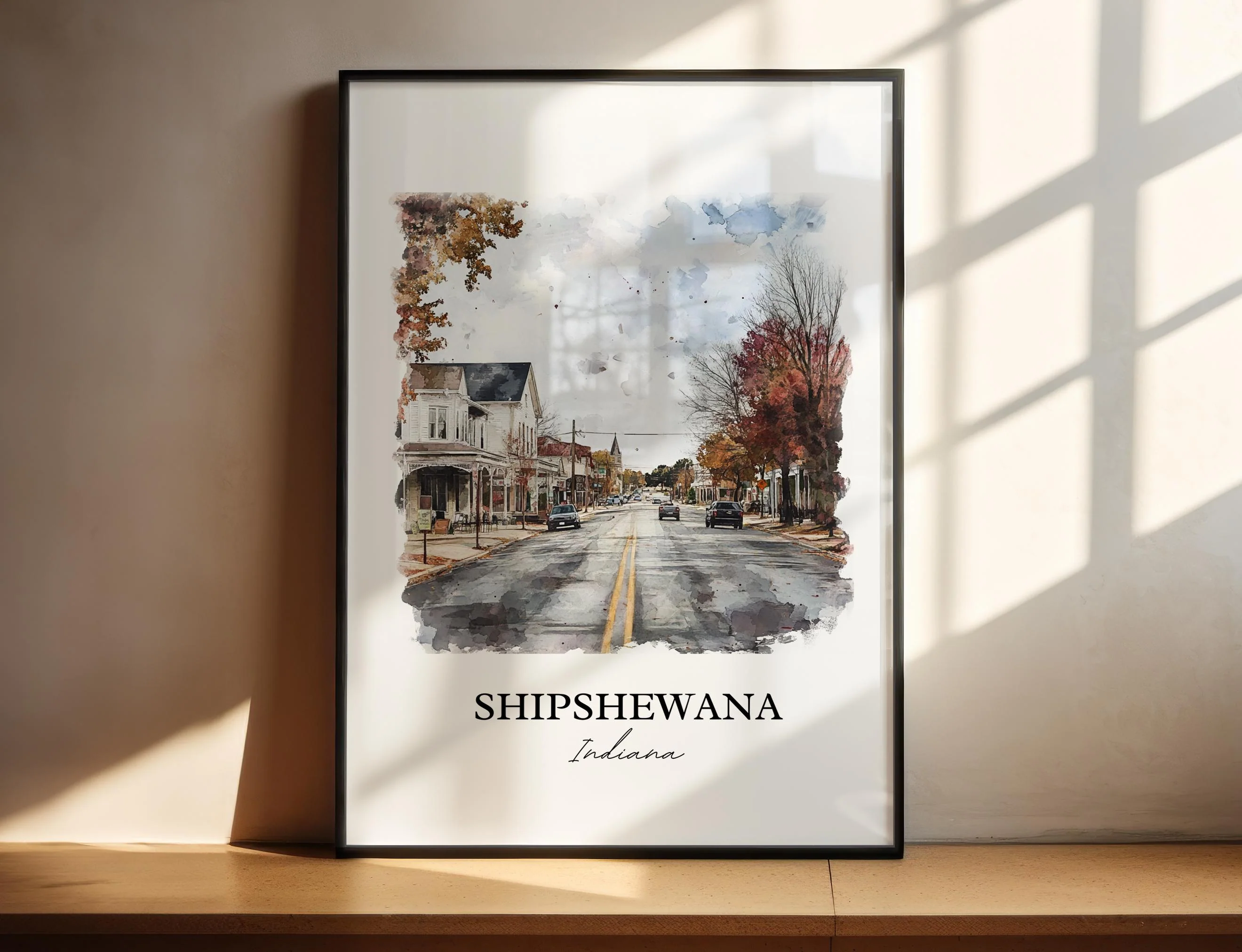 Shipshewana, IN, USA – Watercolor Art Print