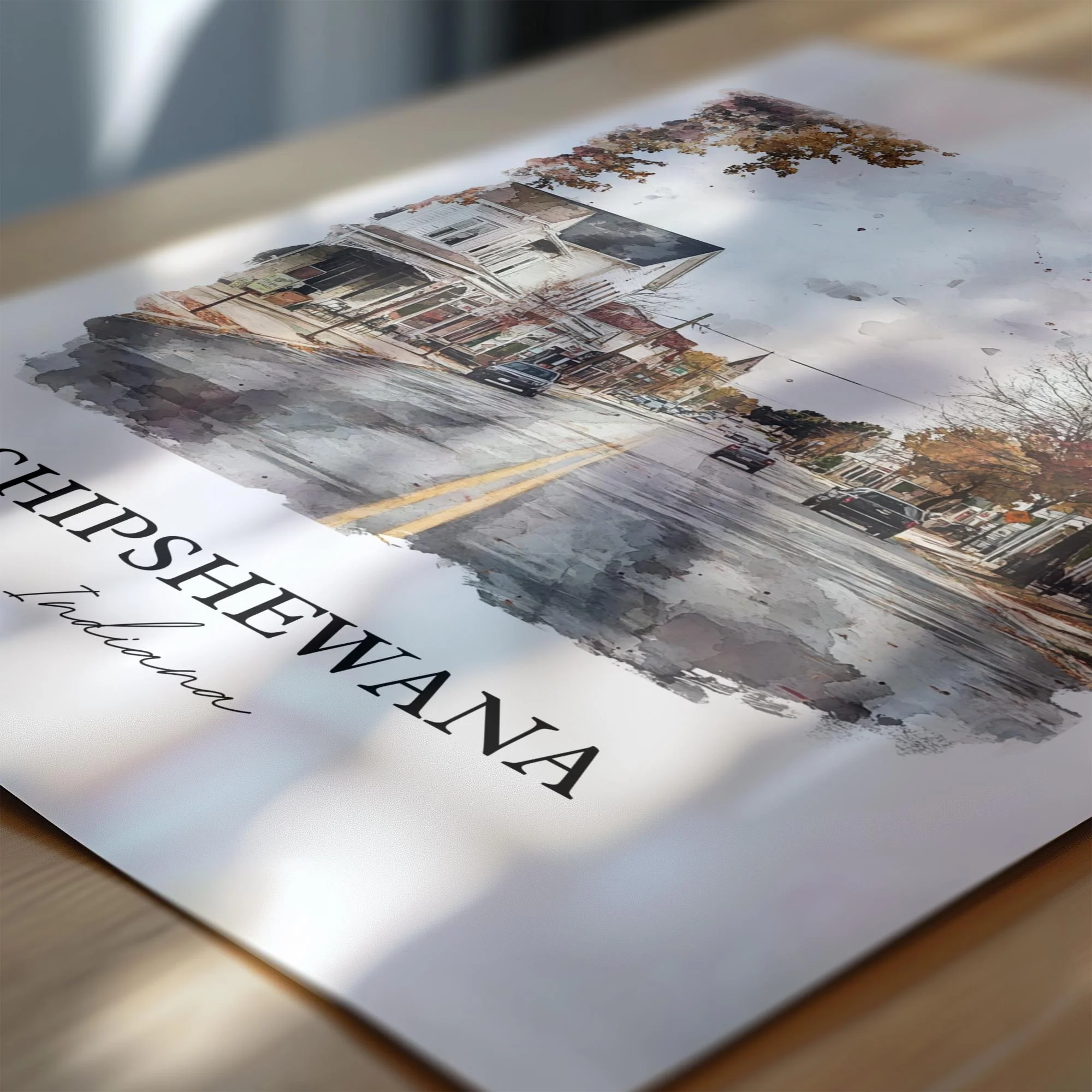 Shipshewana, IN, USA – Watercolor Art Print - Image 2