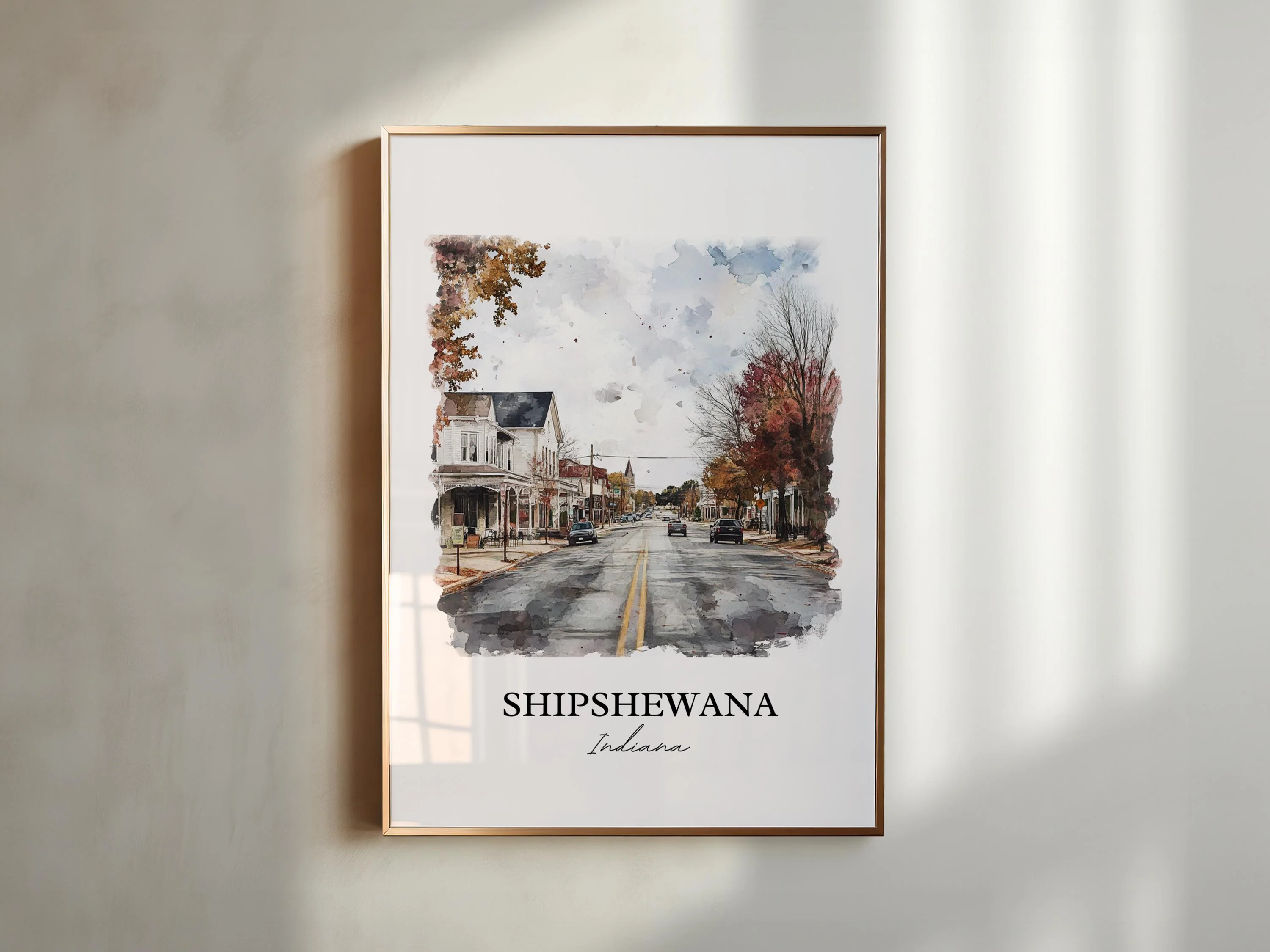 Shipshewana, IN, USA – Watercolor Art Print - Image 4