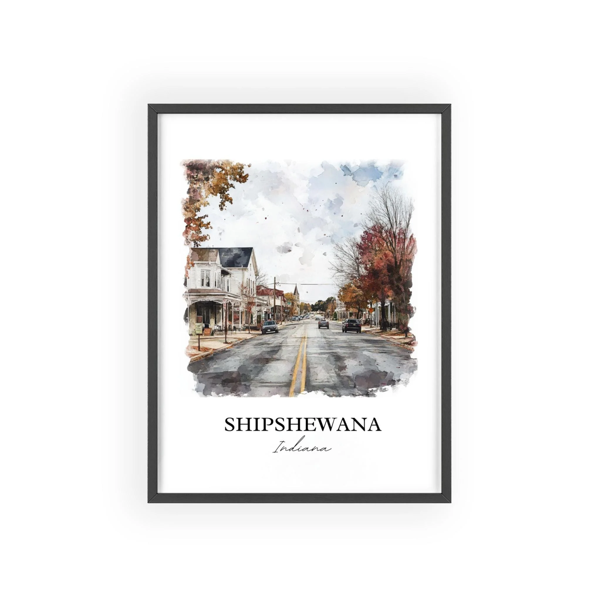 Shipshewana, IN, USA – Watercolor Art Print - Image 7