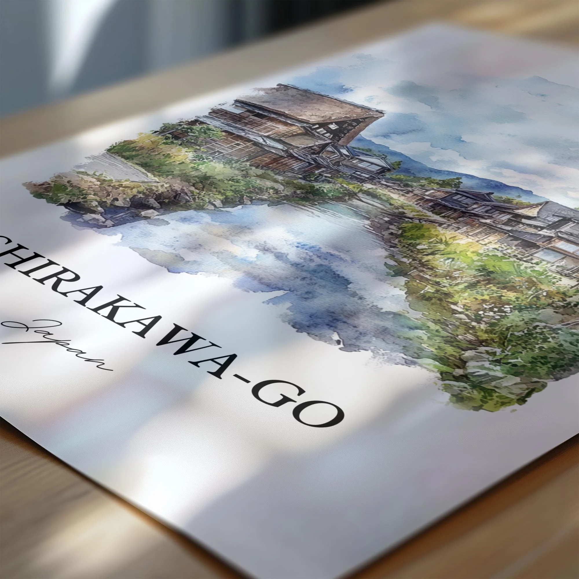 Shirakawa-Go, Japan – Watercolor Art Print - Image 2