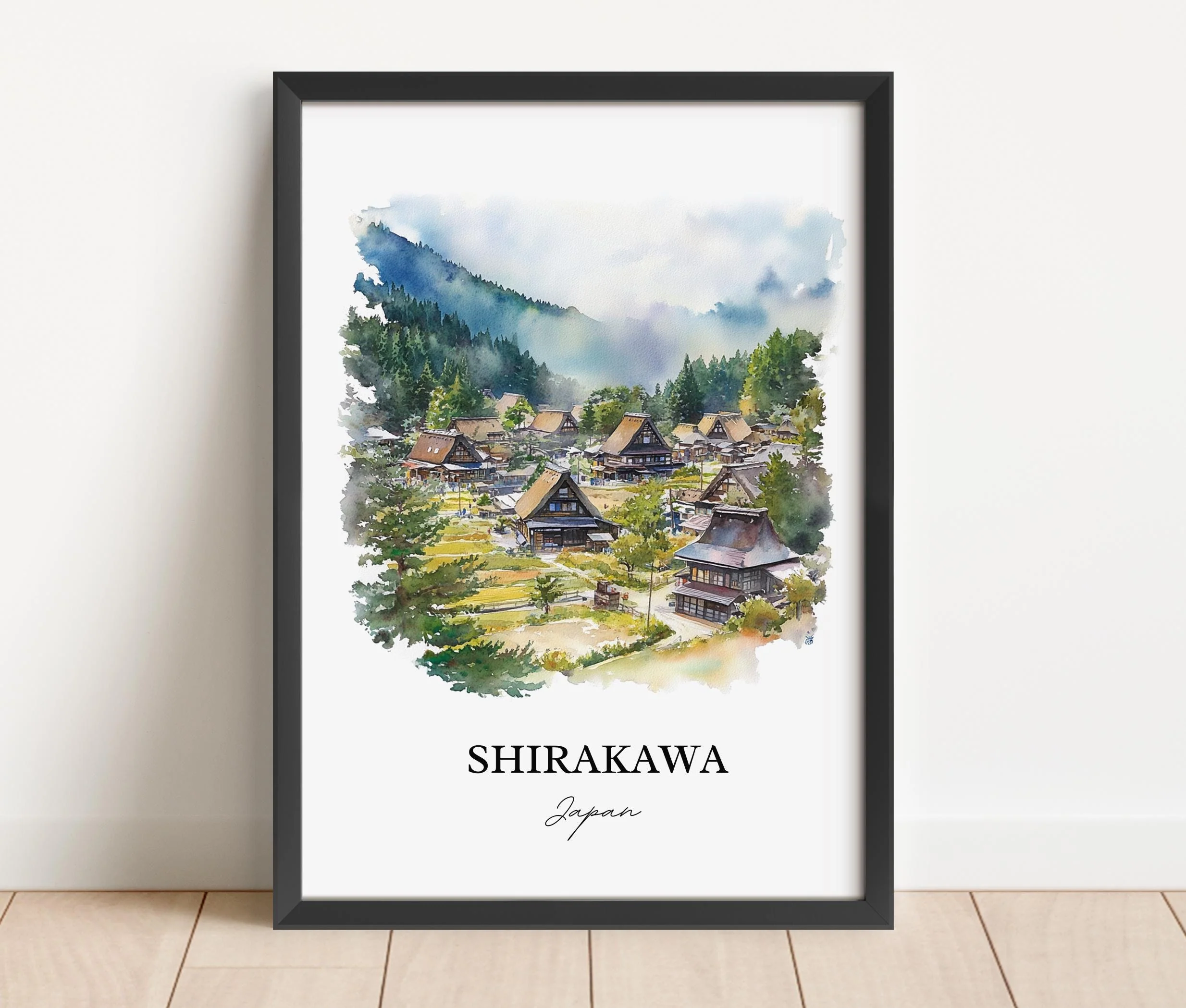 Shirakawa, Japan – Watercolor Art Print - Image 5