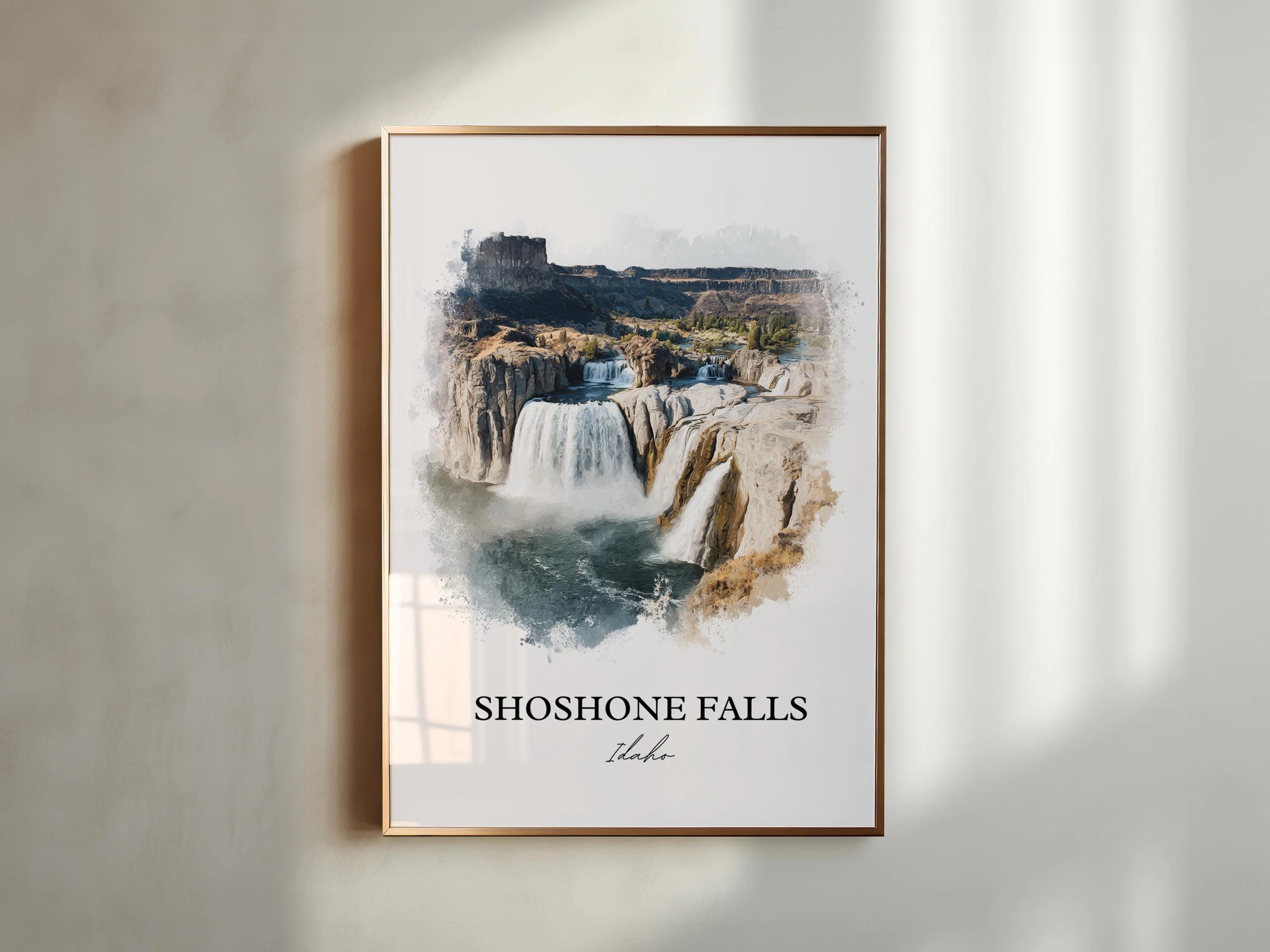 Shoshone Falls, Idaho, USA – Watercolor Art Print - Image 3