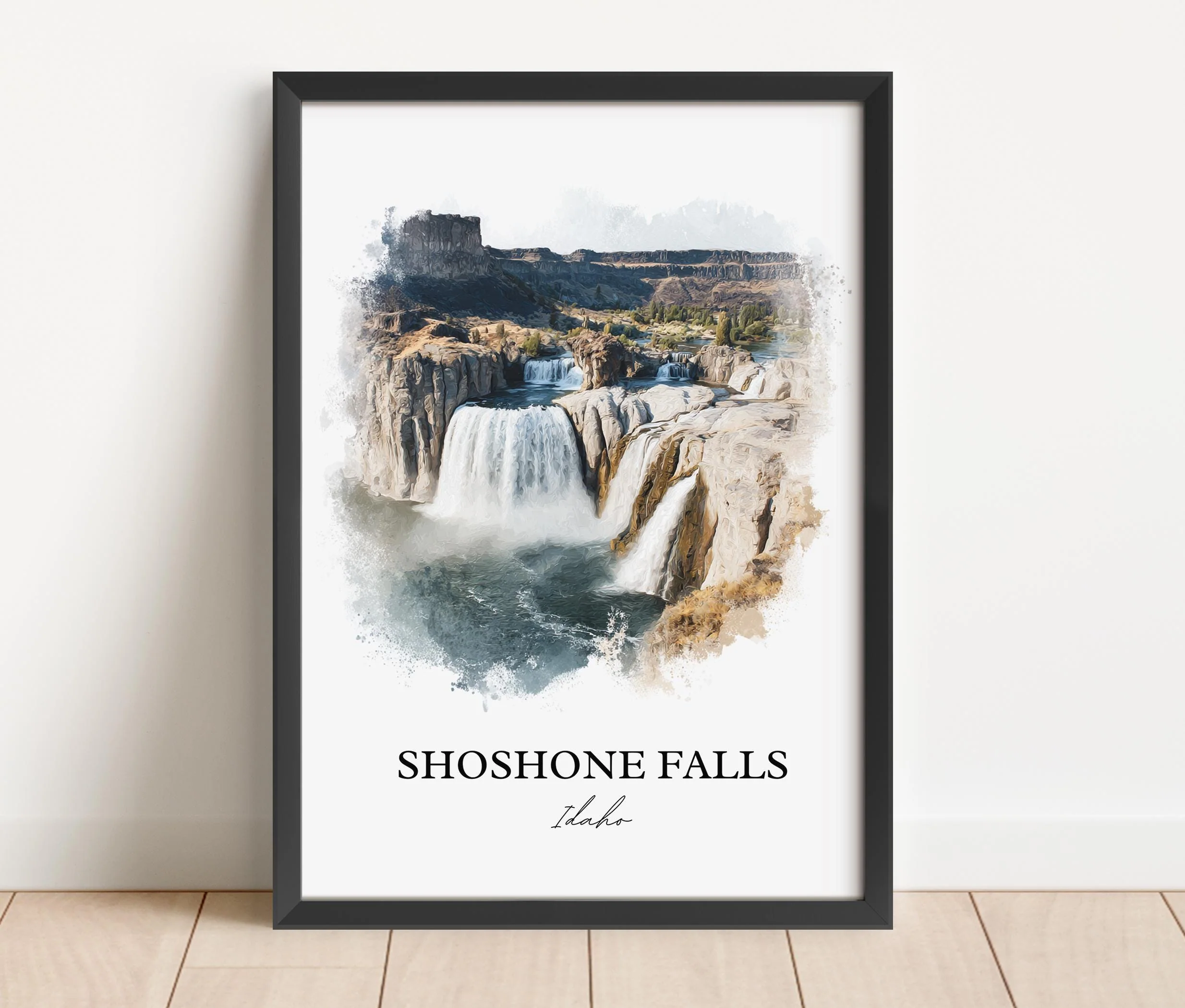 Shoshone Falls, Idaho, USA – Watercolor Art Print - Image 4