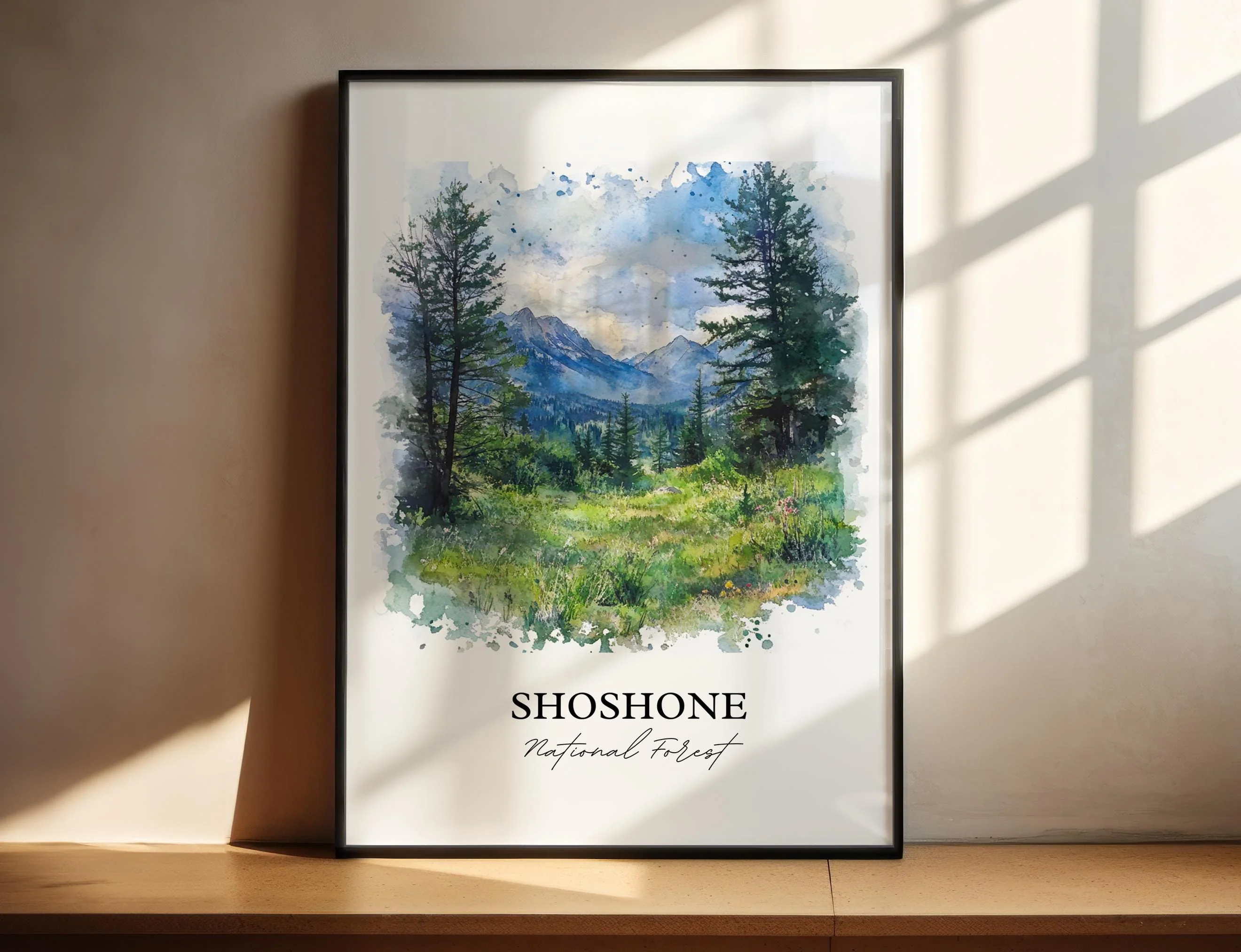 Shoshone National Forest, USA – Watercolor Art Print