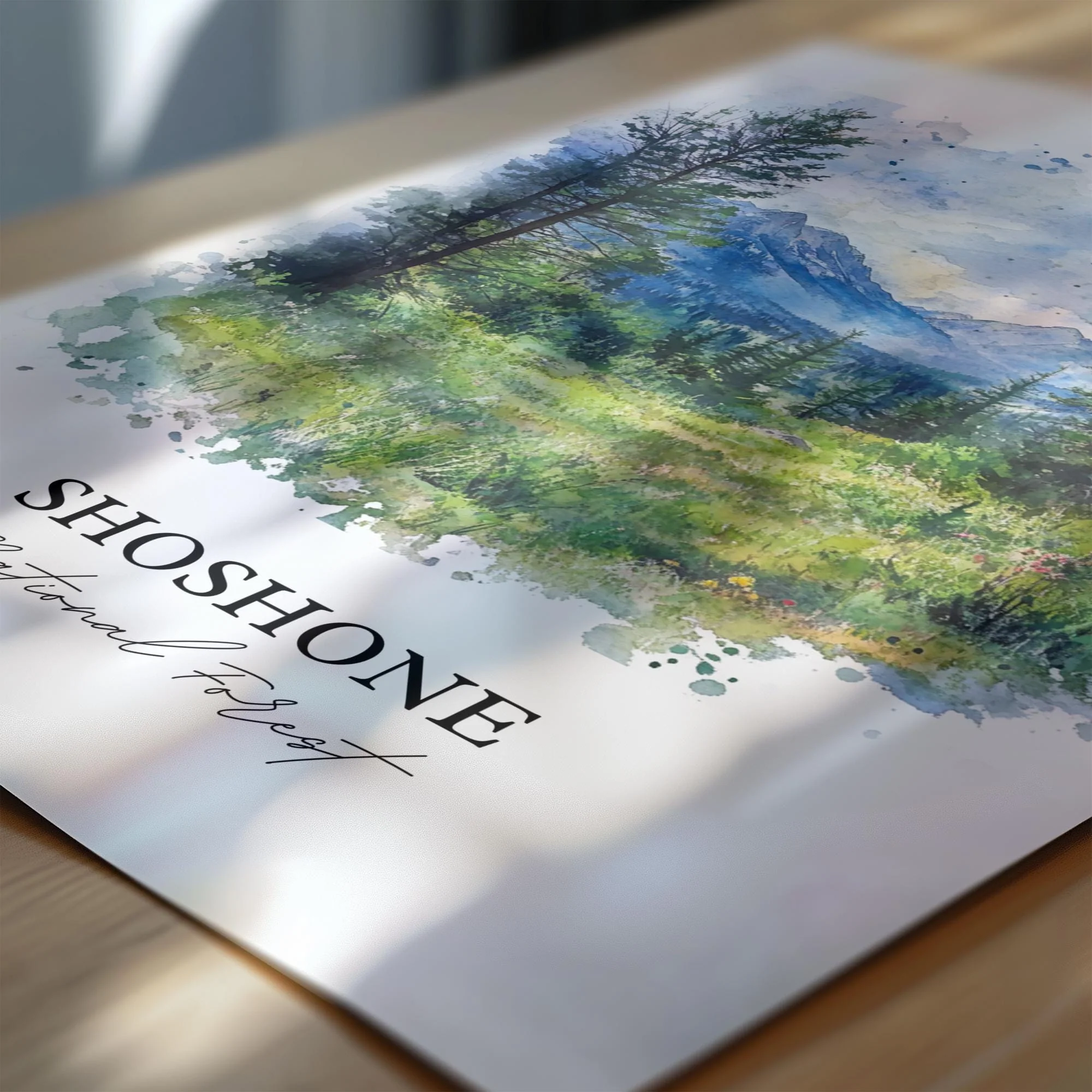 Shoshone National Forest, USA – Watercolor Art Print - Image 2