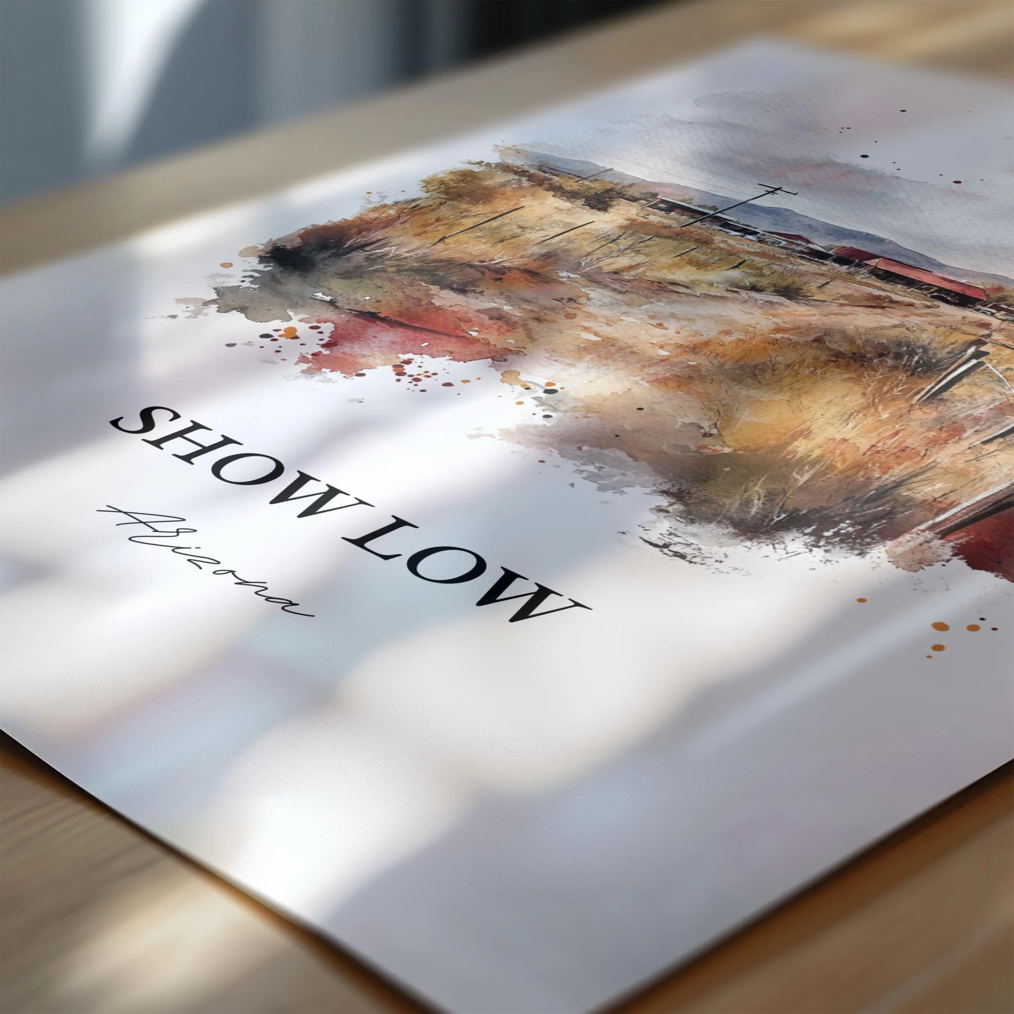 Show Low, USA – Watercolor Art Print - Image 2