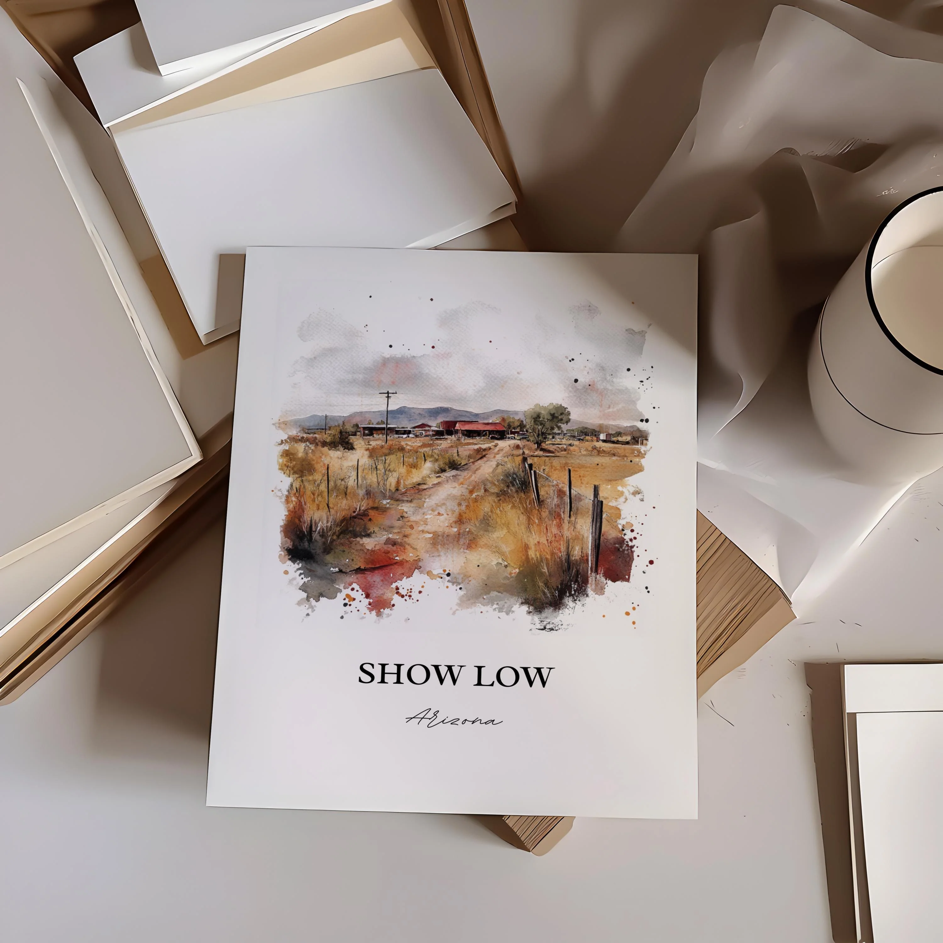Show Low, USA – Watercolor Art Print - Image 4