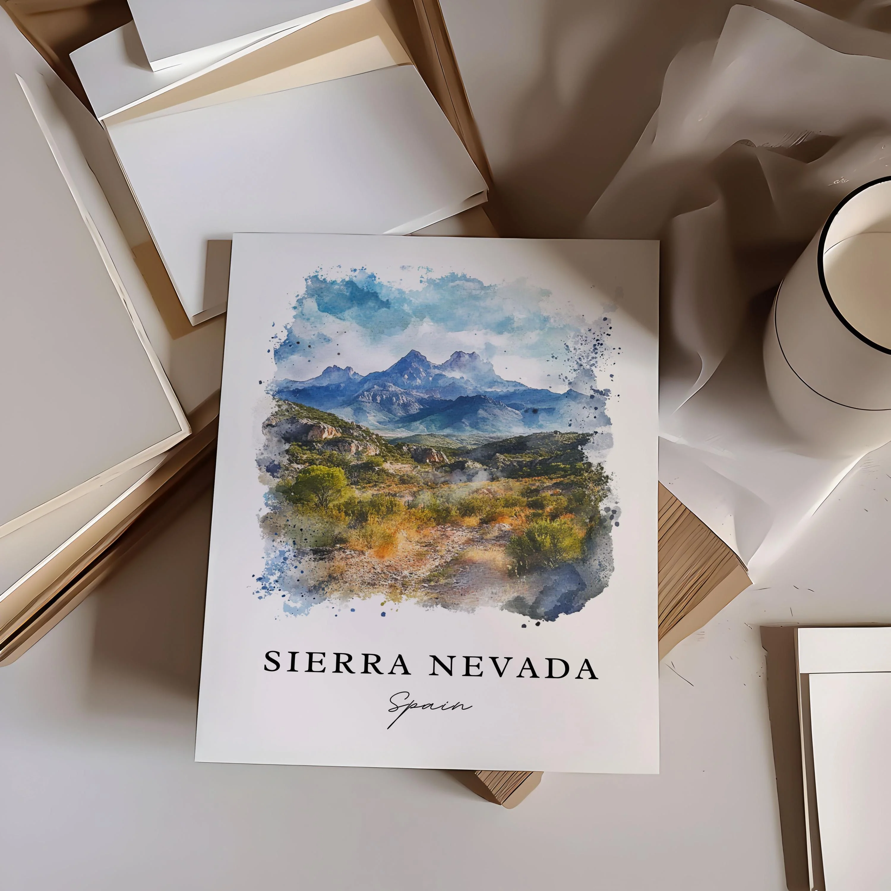 Sierra Nevada, Spain – Watercolor Art Print - Image 2