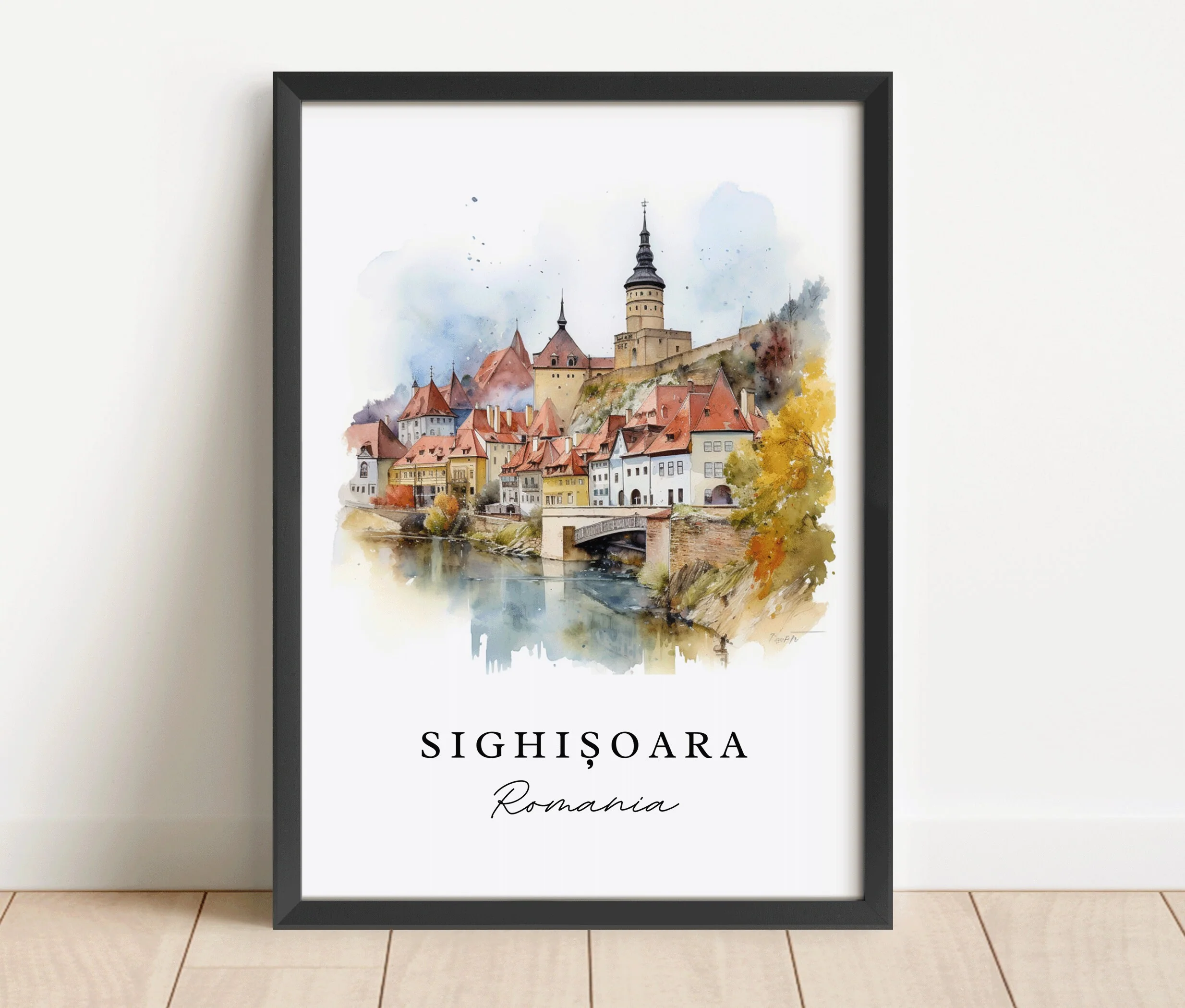 Sighisoara, Romania – Watercolor Art Print