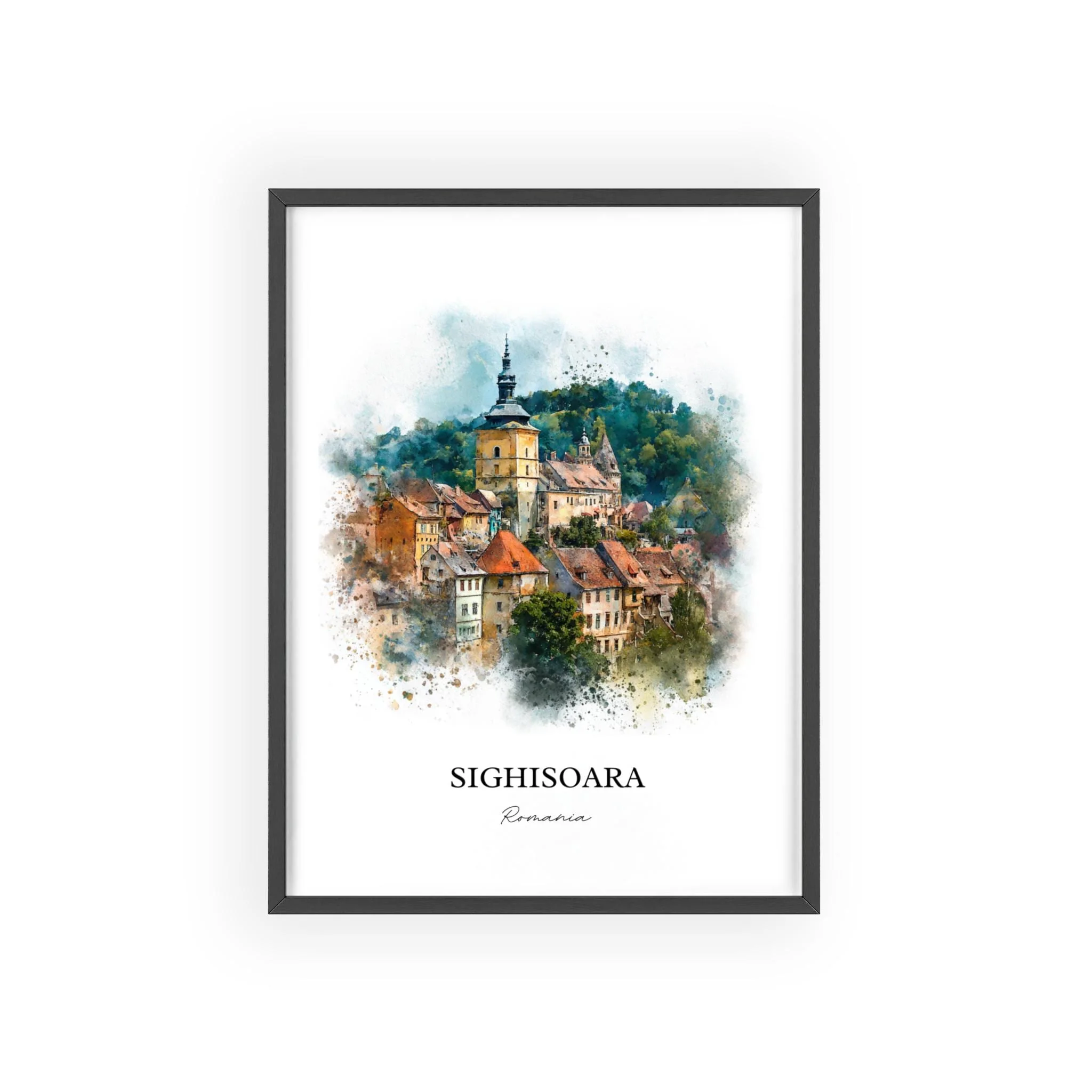 Sighisoara, Romania – Watercolor Art Print - Image 10