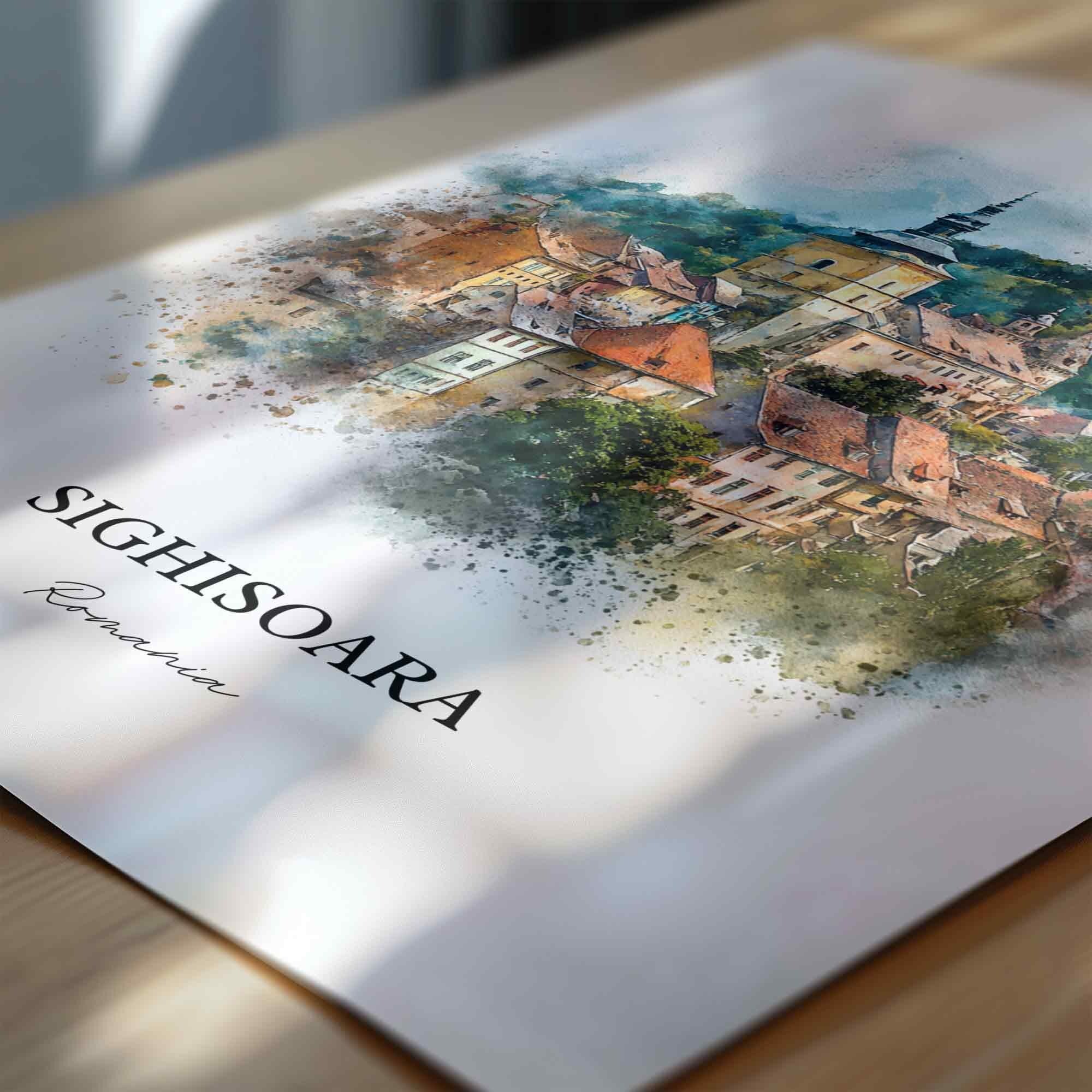 Sighisoara, Romania – Watercolor Art Print - Image 2