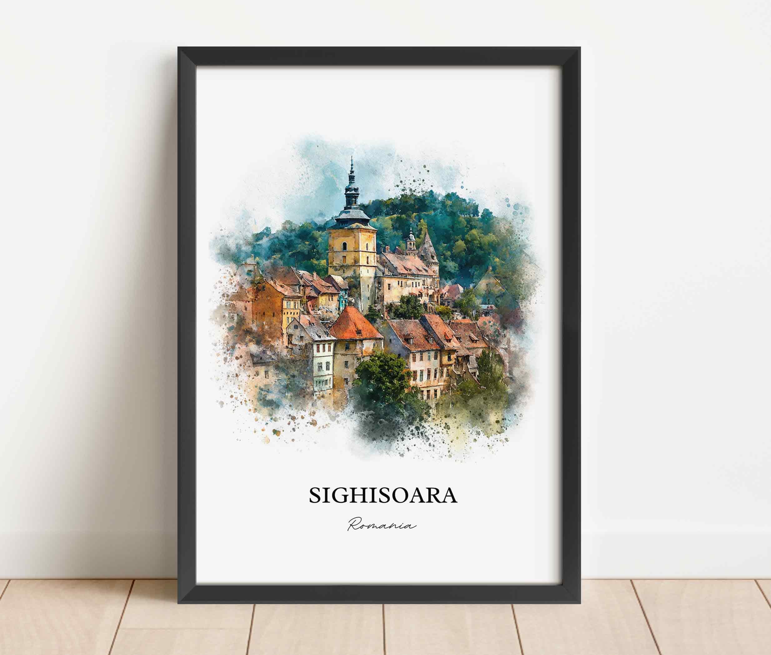 Sighisoara, Romania – Watercolor Art Print - Image 6