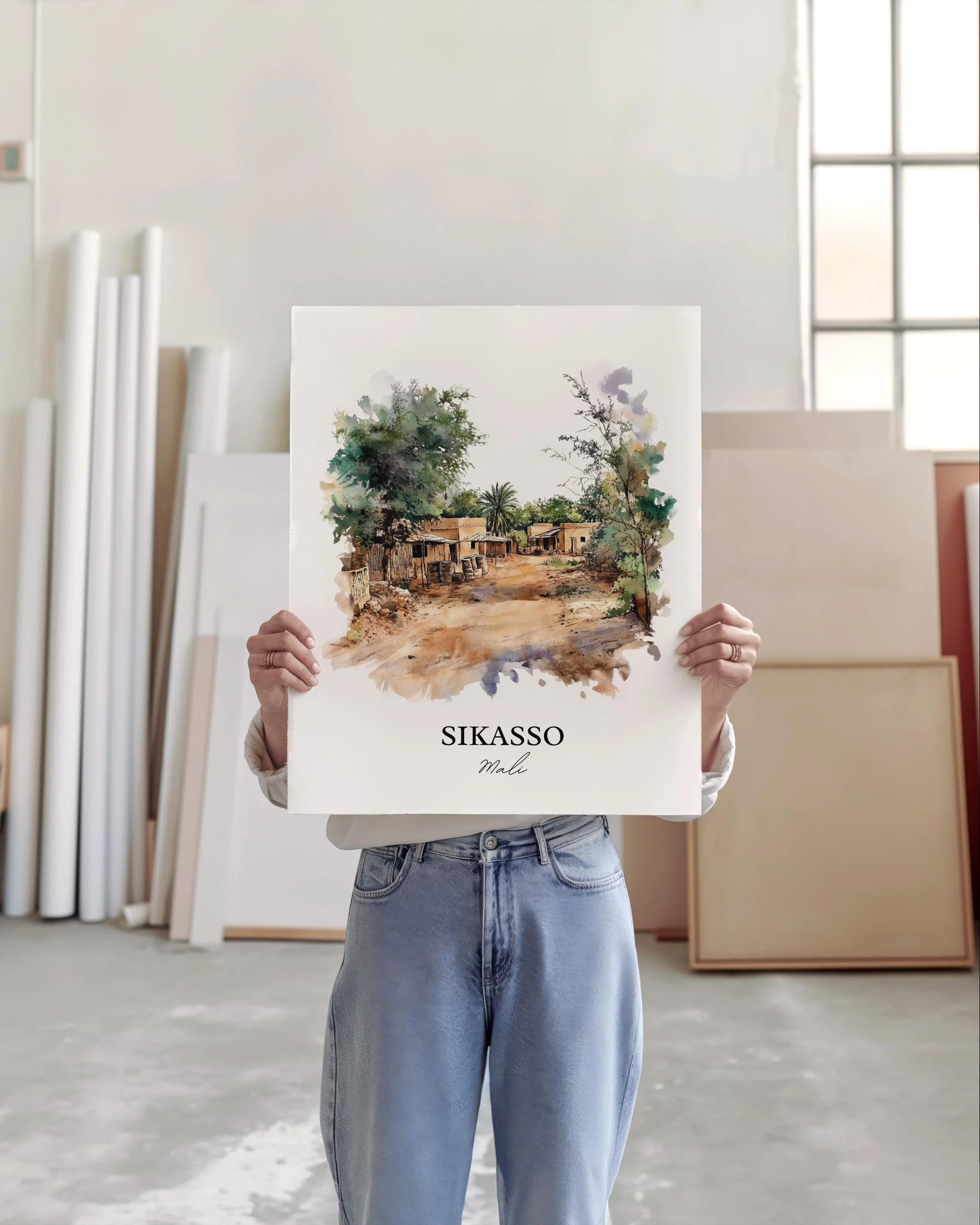 Sikasso, Mali – Watercolor Art Print - Image 4