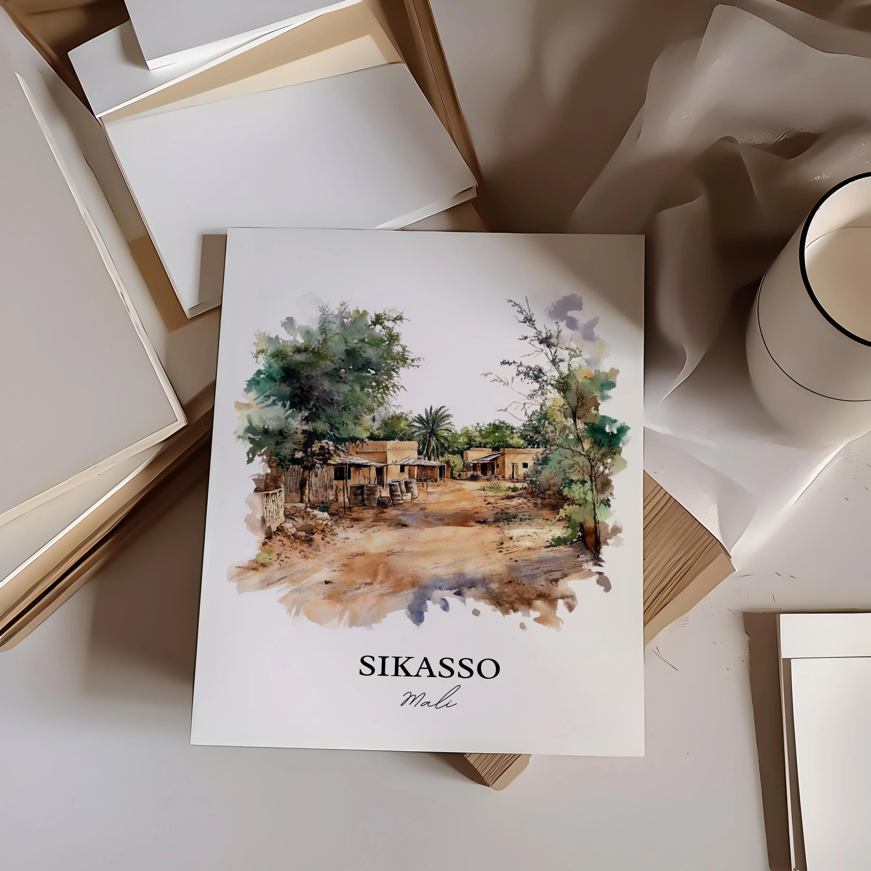 Sikasso, Mali – Watercolor Art Print - Image 5
