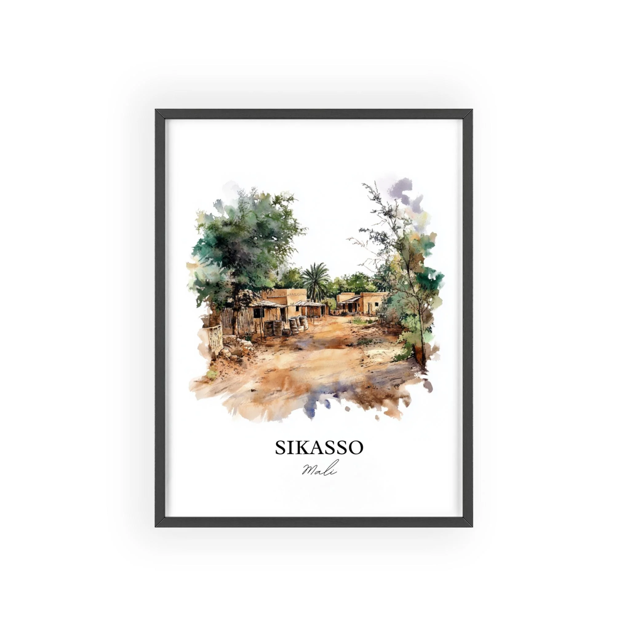 Sikasso, Mali – Watercolor Art Print - Image 7