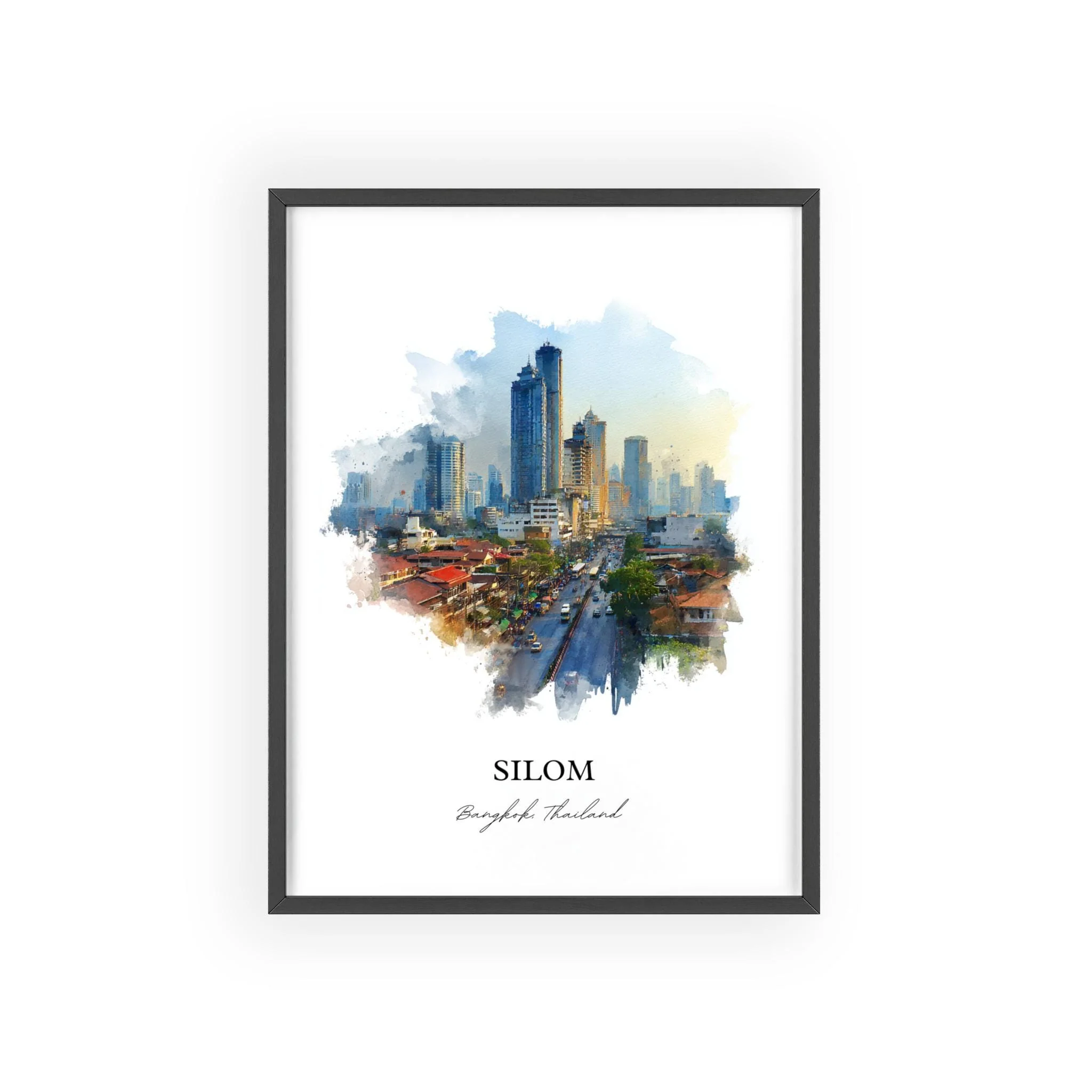 Silom, Thailand – Watercolor Art Print