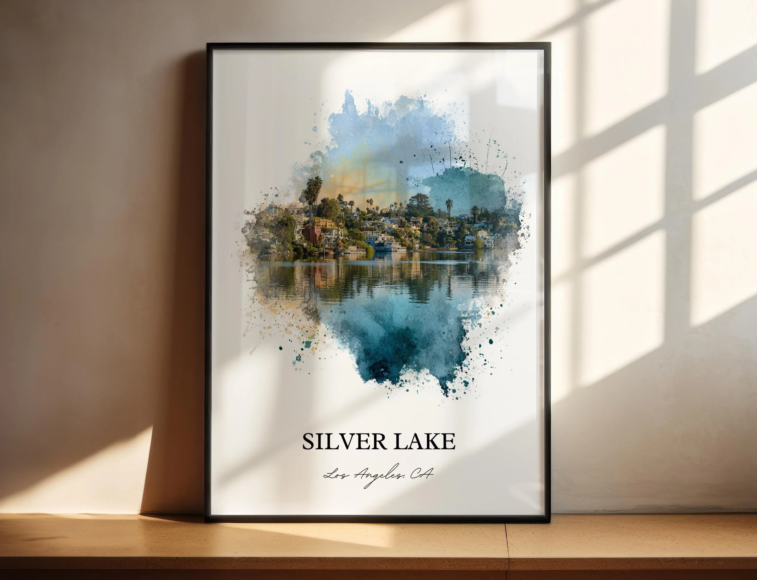 Silver Lake, California – Watercolor Art Print
