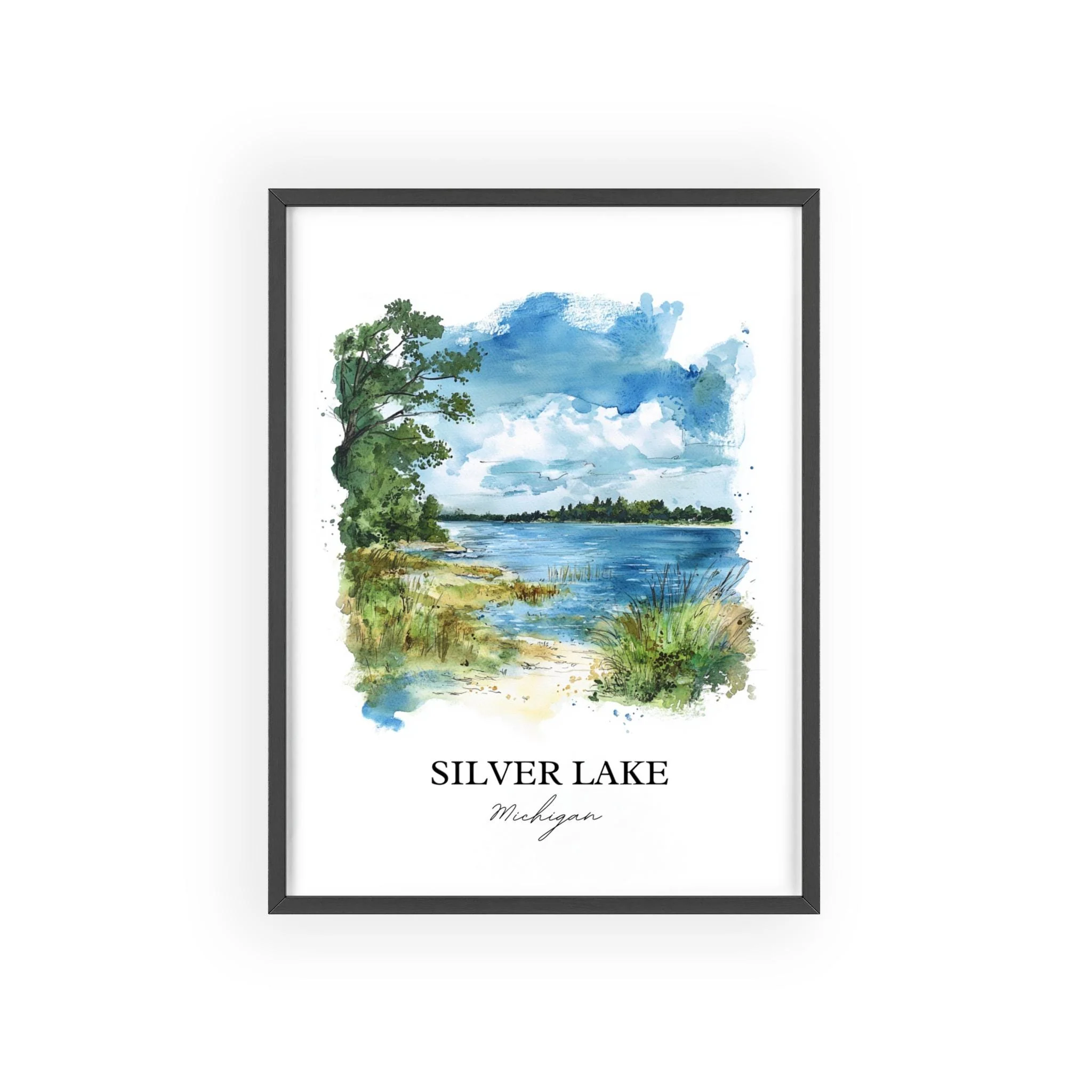 Silver Lake, MI, USA – Watercolor Art Print - Image 7