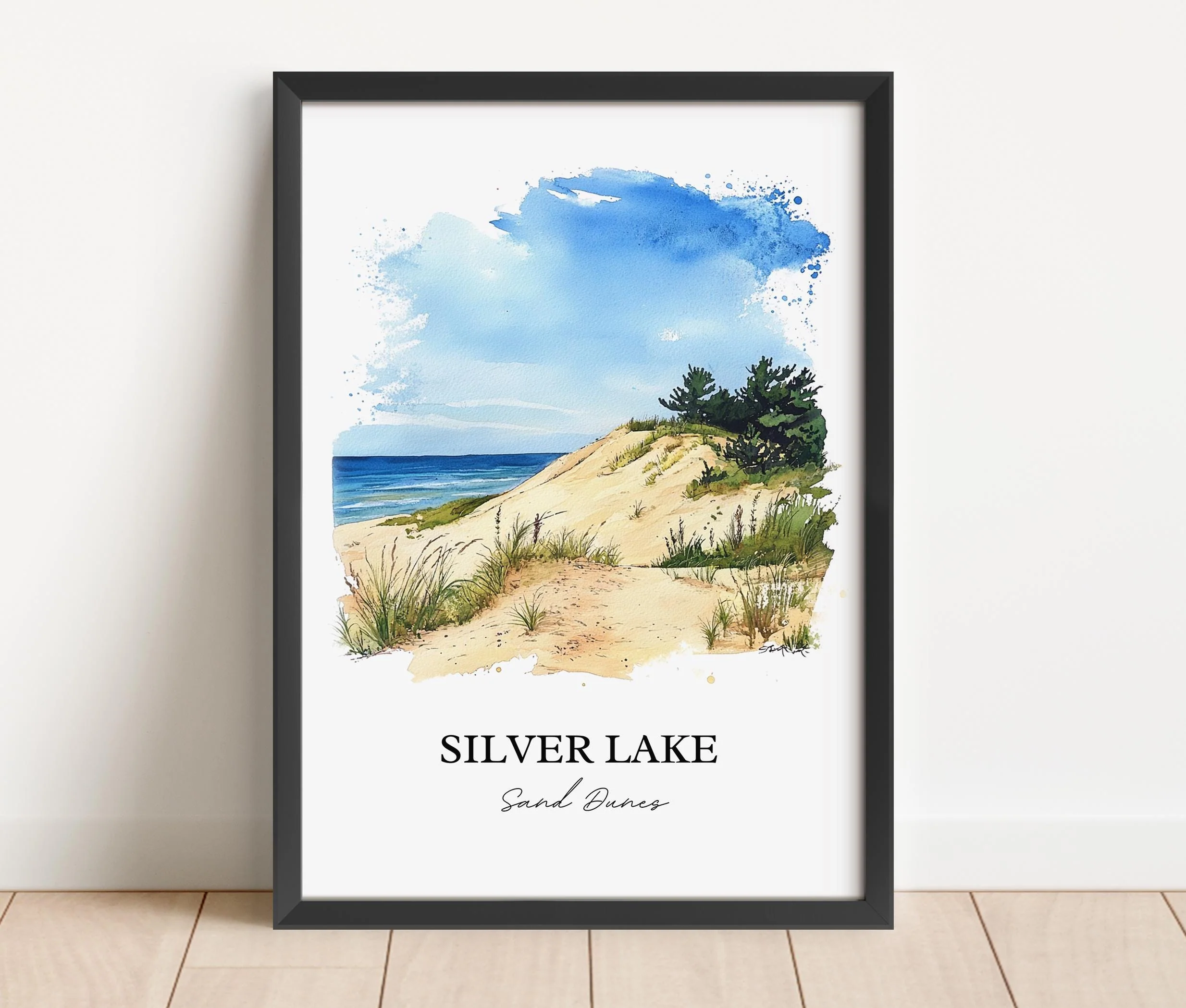 Silver Lake Sand Dunes, USA – Watercolor Art Print - Image 5