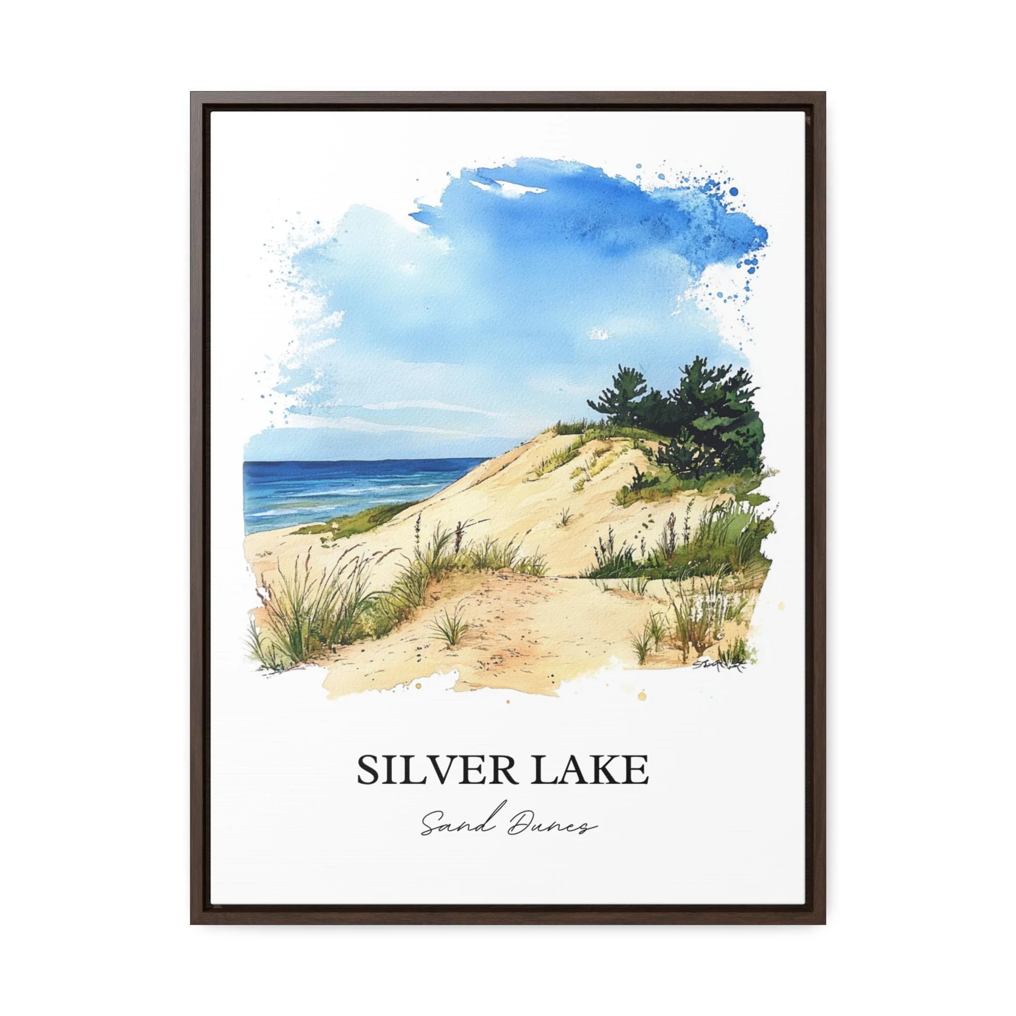 Silver Lake Sand Dunes, USA – Watercolor Art Print - Image 7