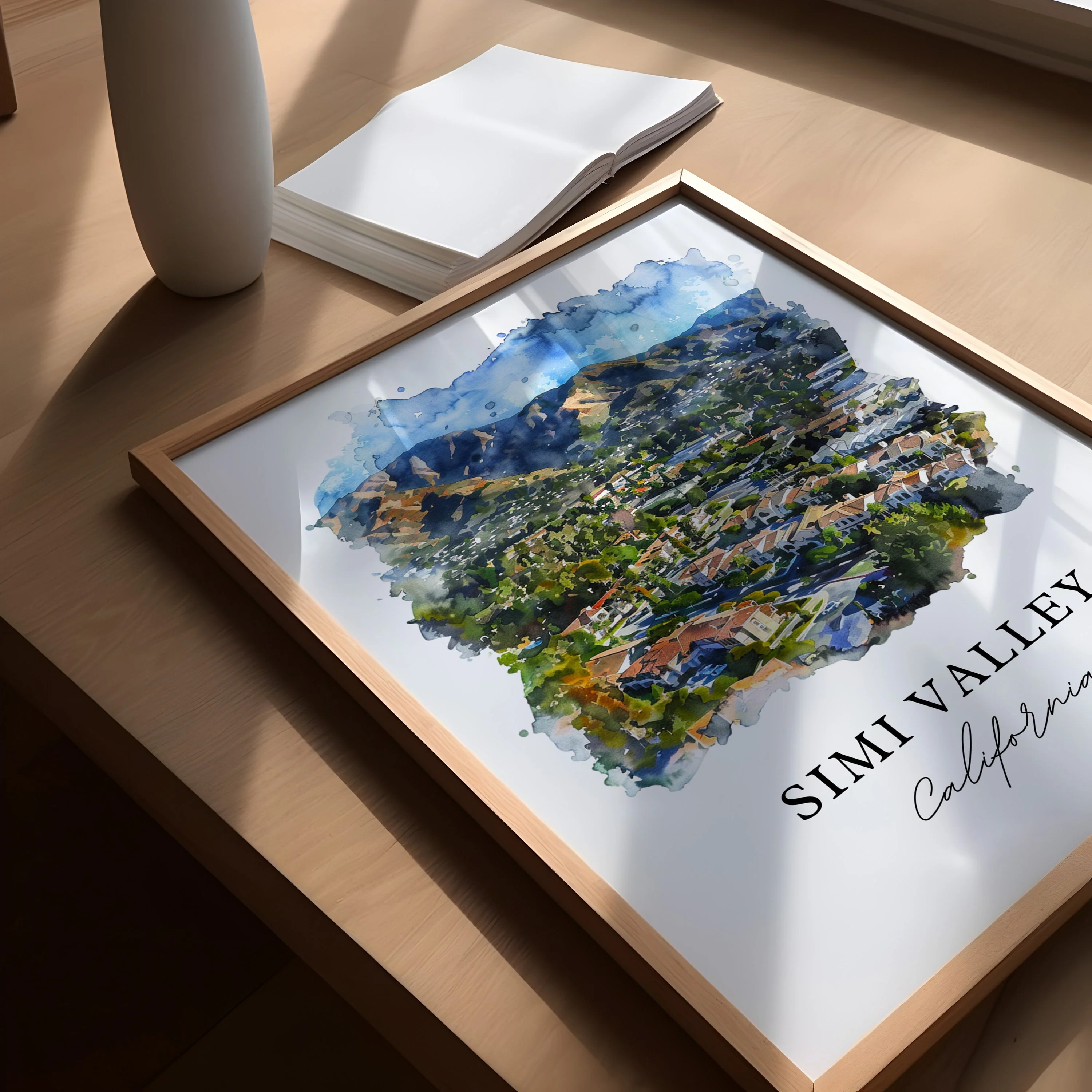 Simi Valley, USA – Watercolor Art Print - Image 3