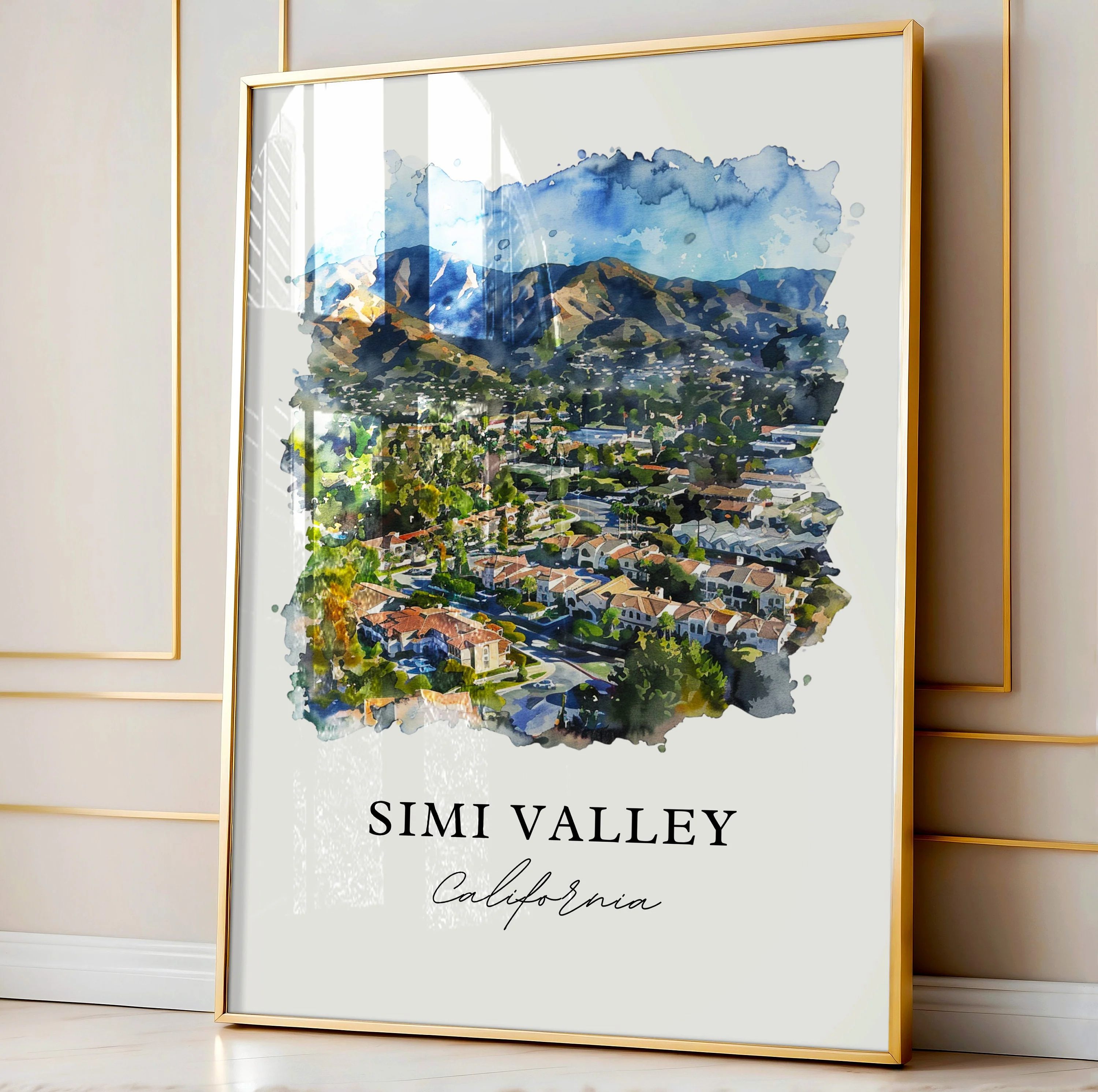 Simi Valley, USA – Watercolor Art Print - Image 4